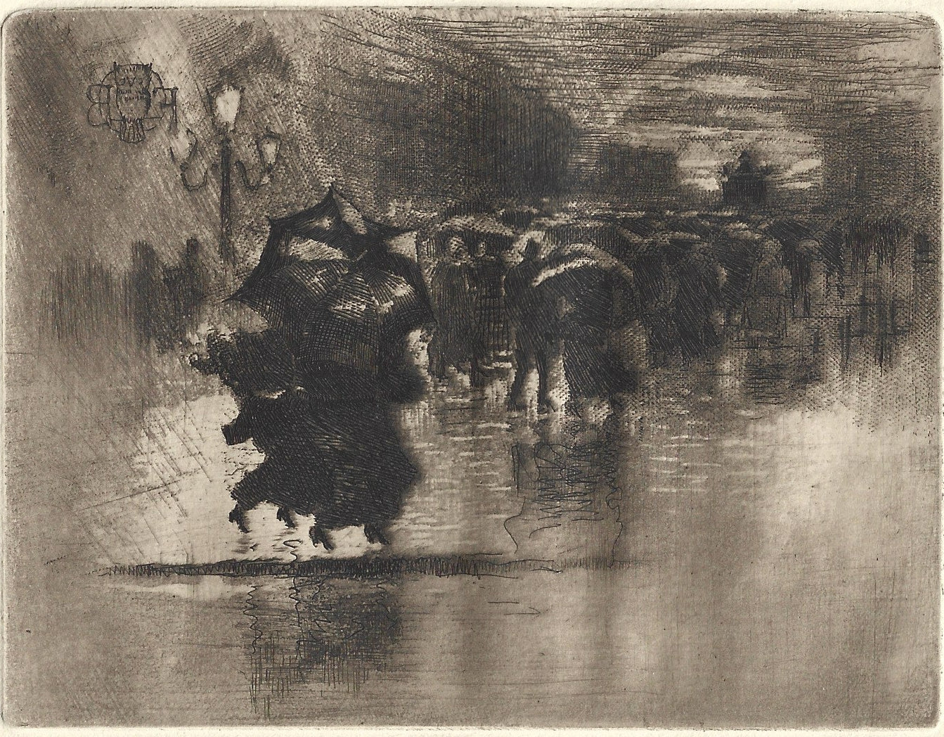 Le petit enterrement - Félix Buhot - Eau forte - XIXe