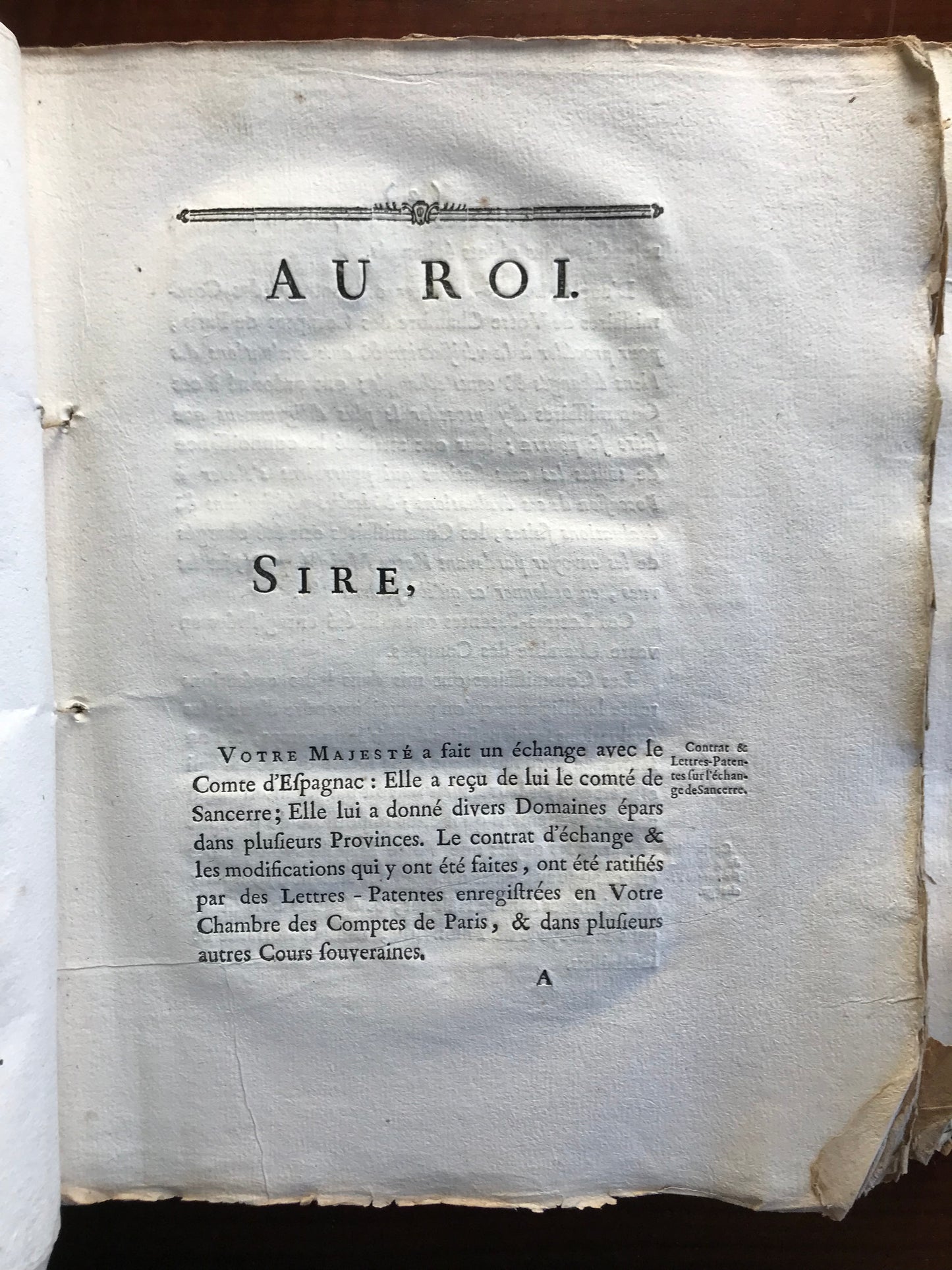 Requête au Roi adressée à sa Majesté par le Comte d'Espagnac - 1788