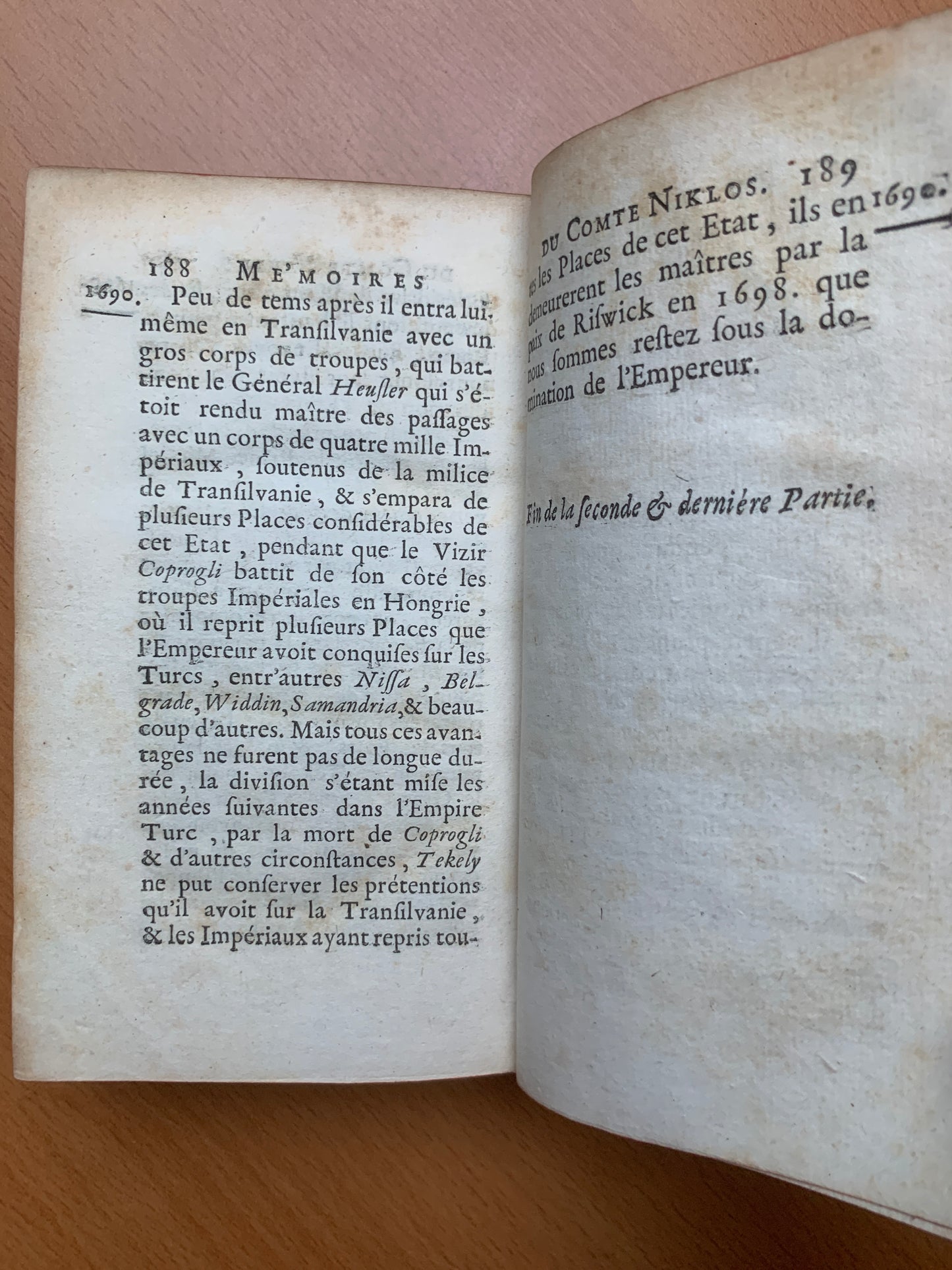 Mémoires historiques du Comte Betlem-Niklos, Contenant l'histoire des derniers troubles de Transilvanie - 1736 - Reliure aux armes d'Antoine-René Voyer d'Argenson