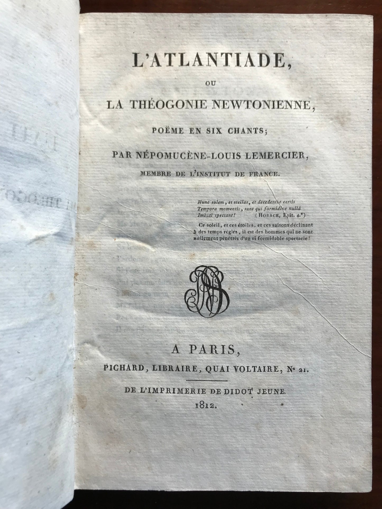 L'Atlantide ou la Théogonie Newtonienne - Népomucène-Louis Lemercier - 1812