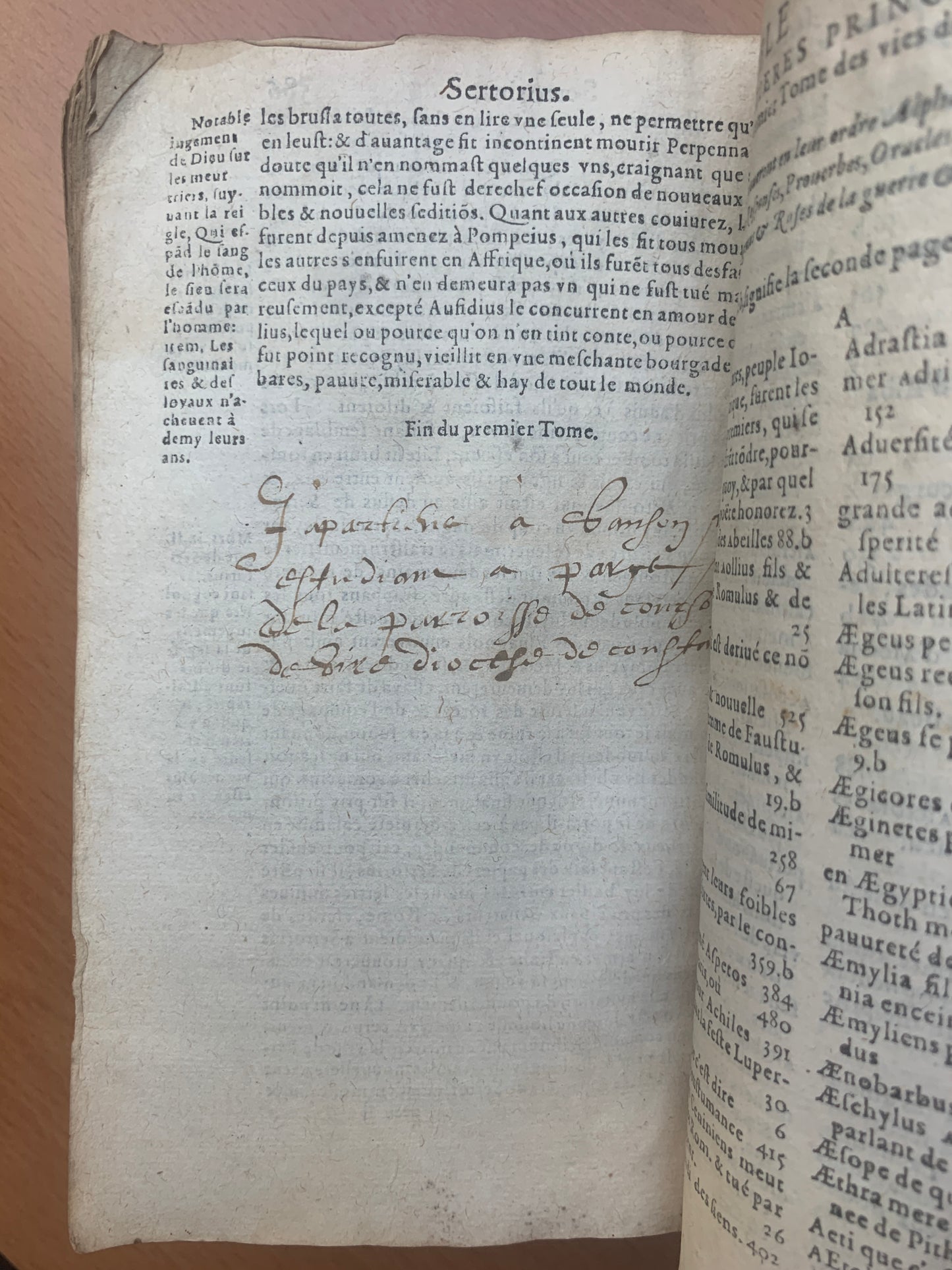 Les vies des hommes illustres - Plutarque - Amyot - Tome 1 - 1587