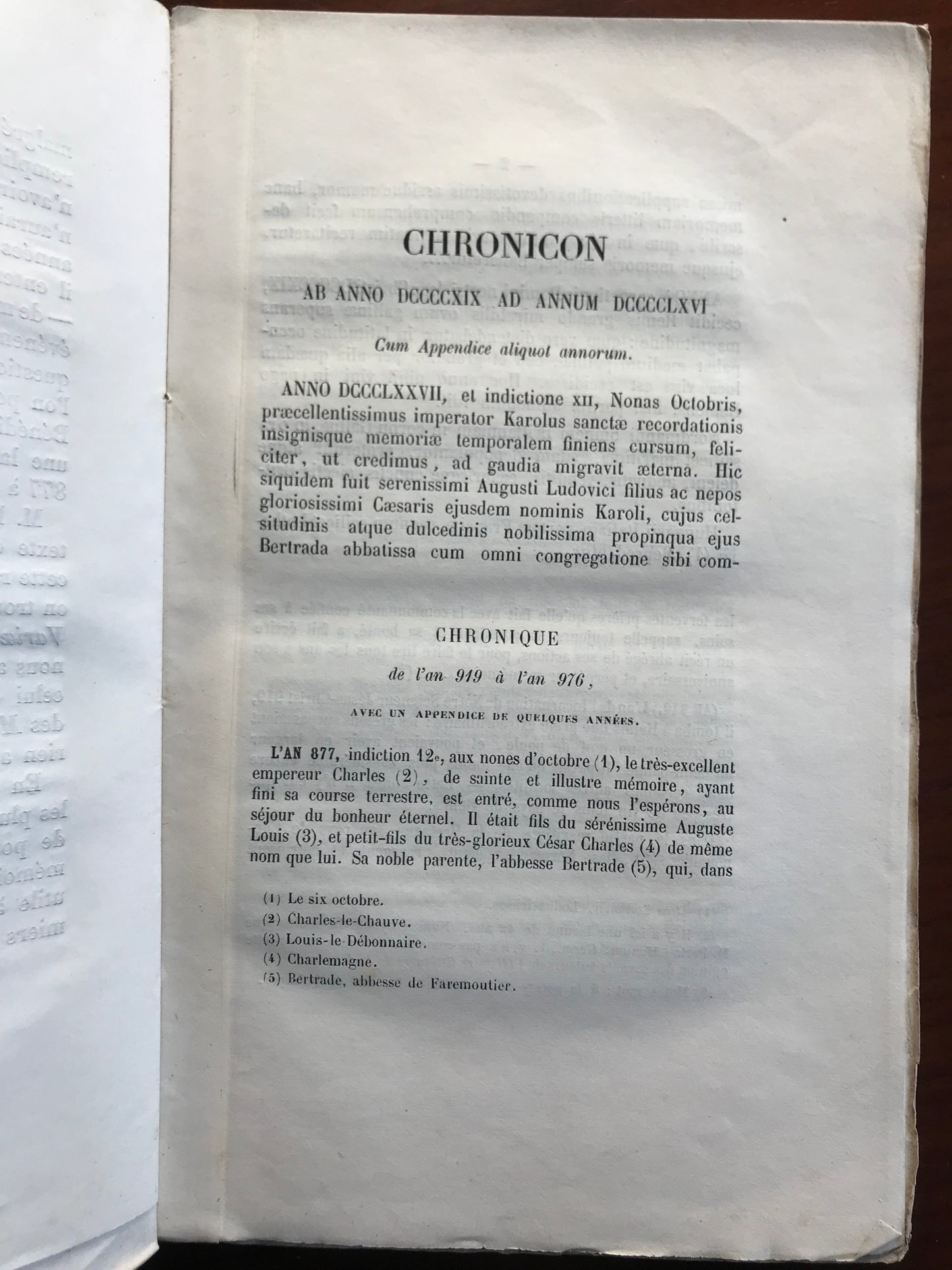 Flodoardi Chronicon - Chronique de Flodoard de l'an 919 à l'an 976 - Tome 3 - Abbé Bandeville - 1855