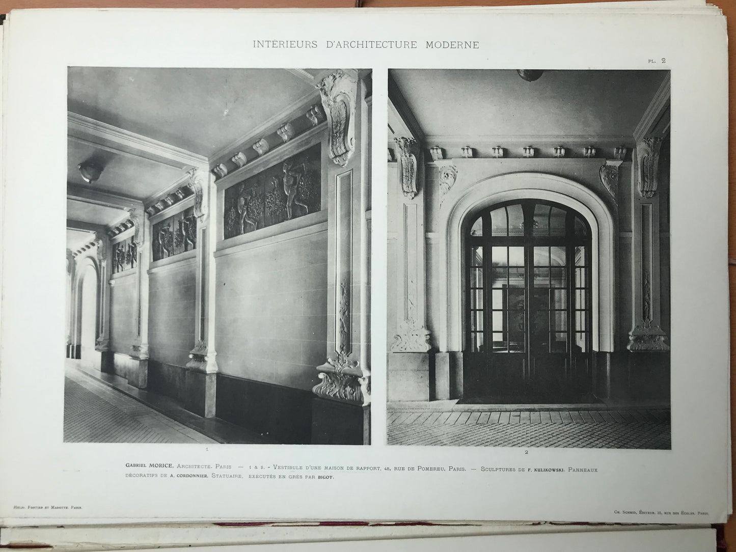 Intérieurs d'Architecture Moderne - Choix de documents recueillis en France et à l'étranger - Vestibules - Escaliers - Appartements - Charles Schmid - 1900