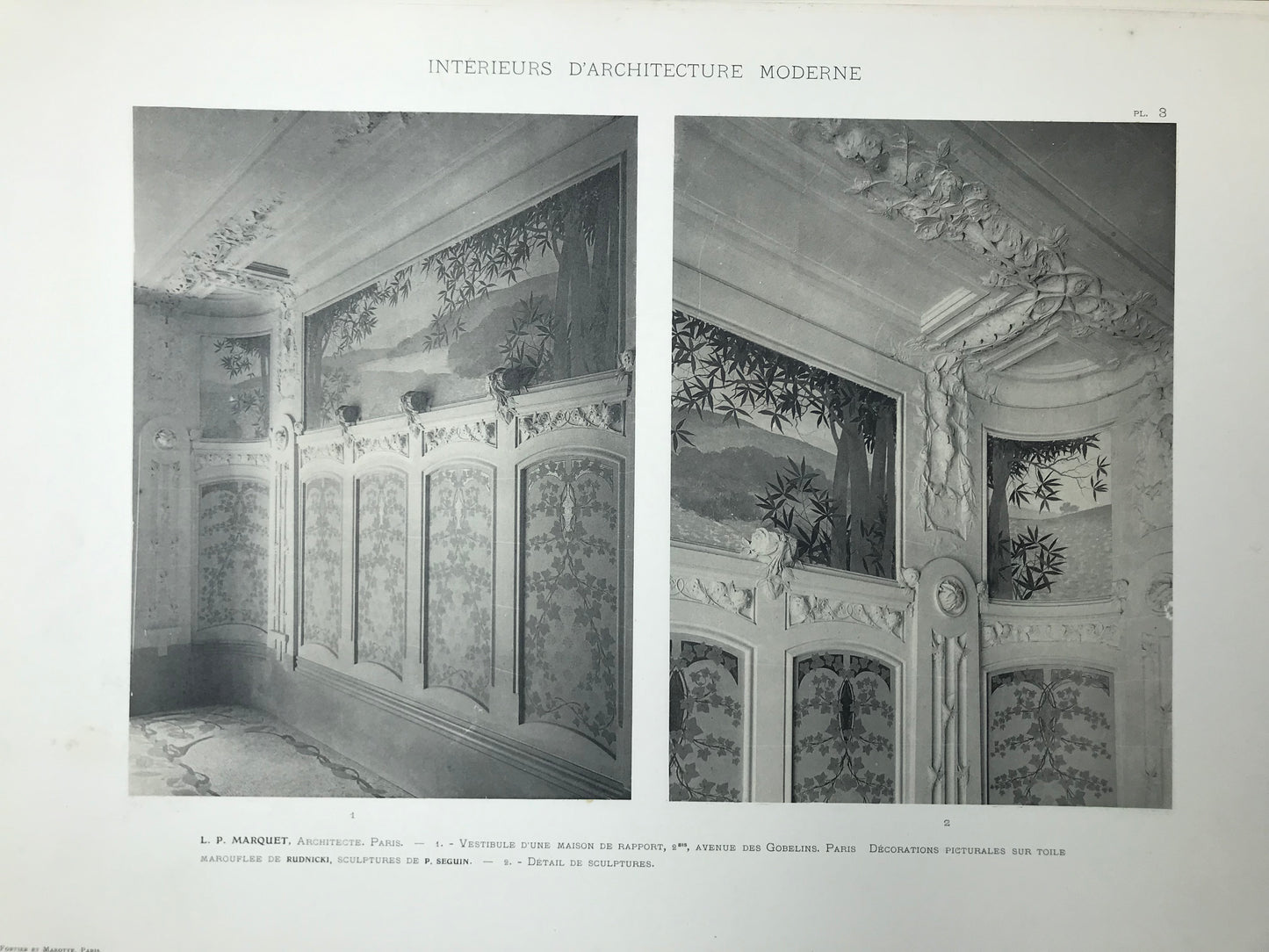 Intérieurs d'Architecture Moderne - Choix de documents recueillis en France et à l'étranger - Vestibules - Escaliers - Appartements - Charles Schmid - 1900