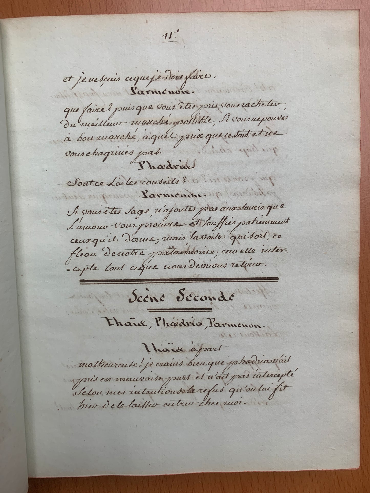 Comédies de Térence - L'Eunuque - L'Andrienne - Le Phormion - Manuscrit XVIIIe