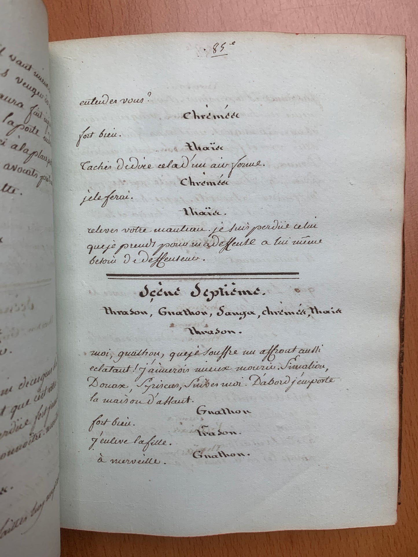 Comédies de Térence - L'Eunuque - L'Andrienne - Le Phormion - Manuscrit XVIIIe