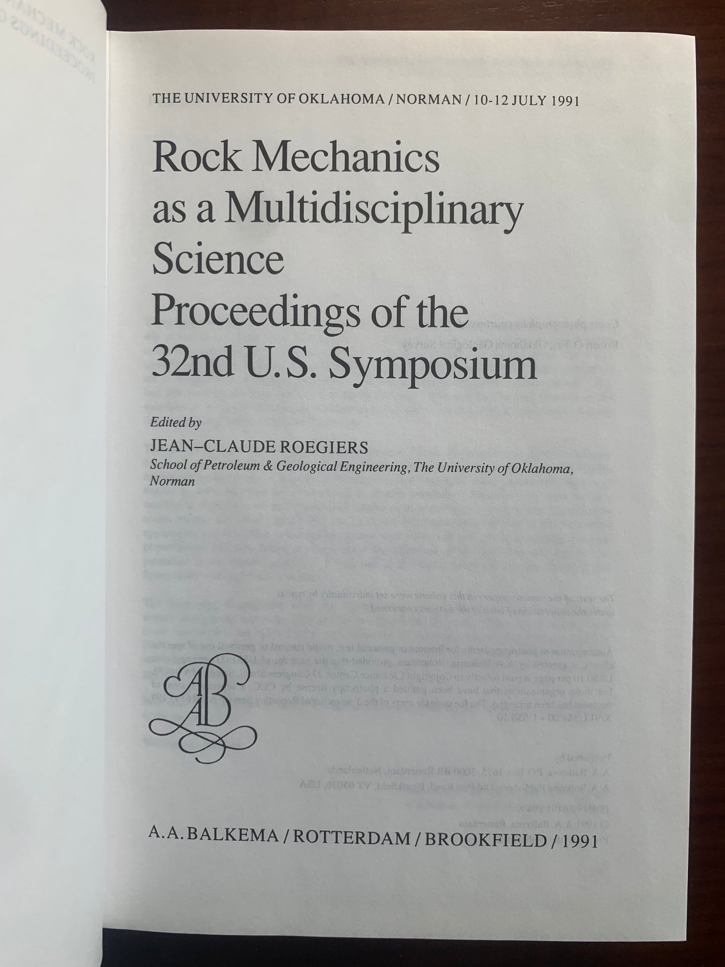 Rock Mechanics as a multidisciplinary science - Jean-Claude Roegiers - 1991