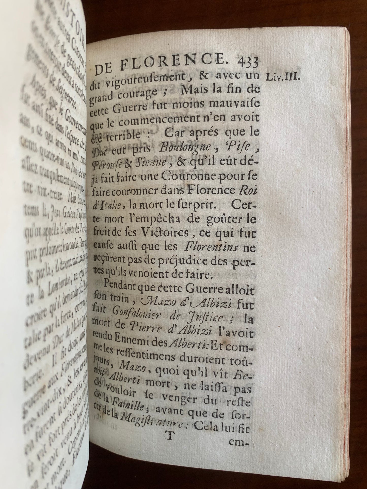 Histoire de Florence - Nicolas Machiavel - 1694