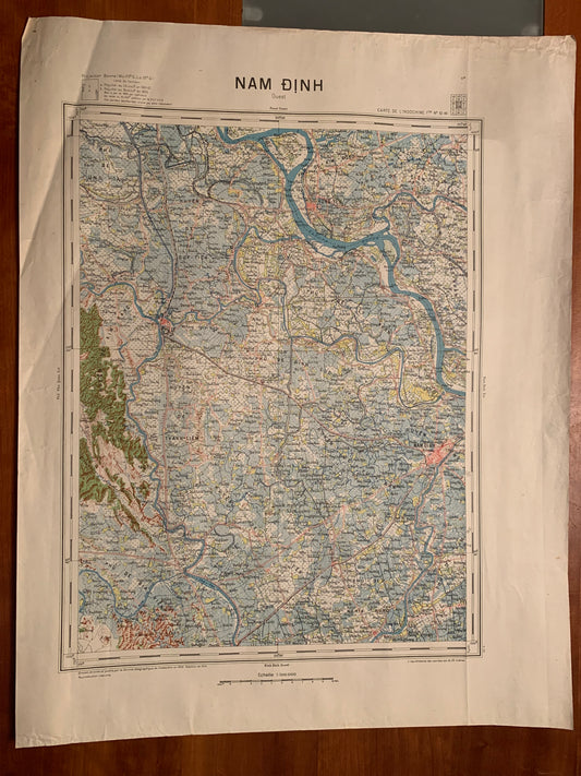 NAM DINH - Carte de l'INDOCHINE - Service Géographie de l'Indochine - 1949