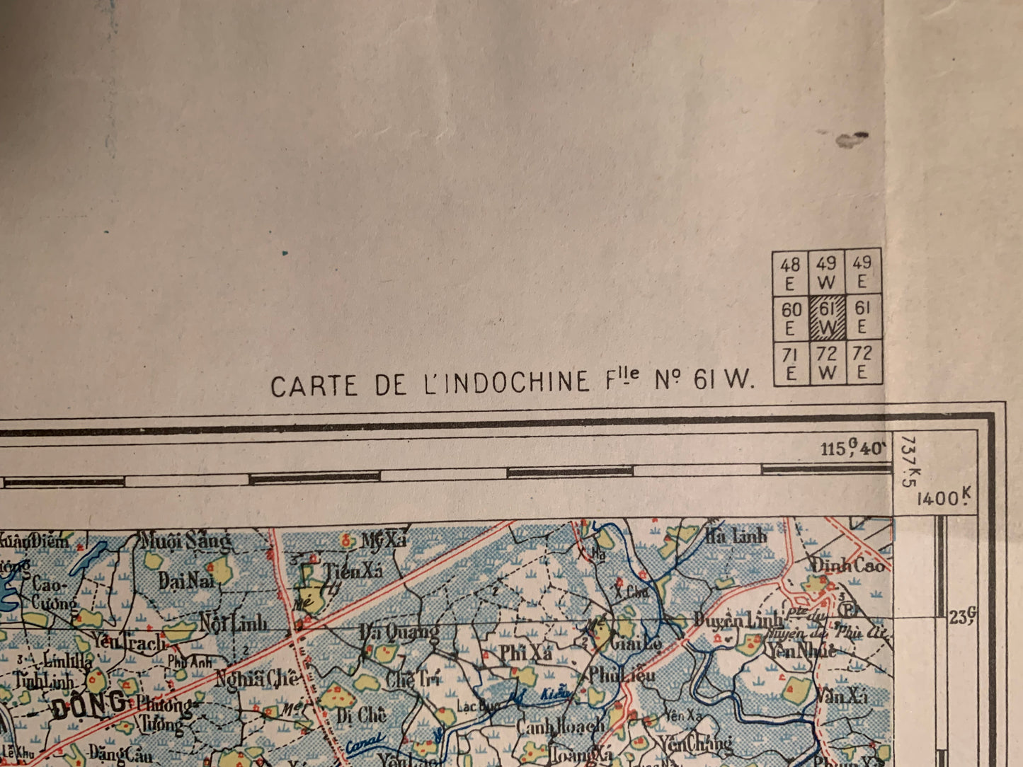 NAM DINH - Carte de l'INDOCHINE - Service Géographie de l'Indochine - 1949