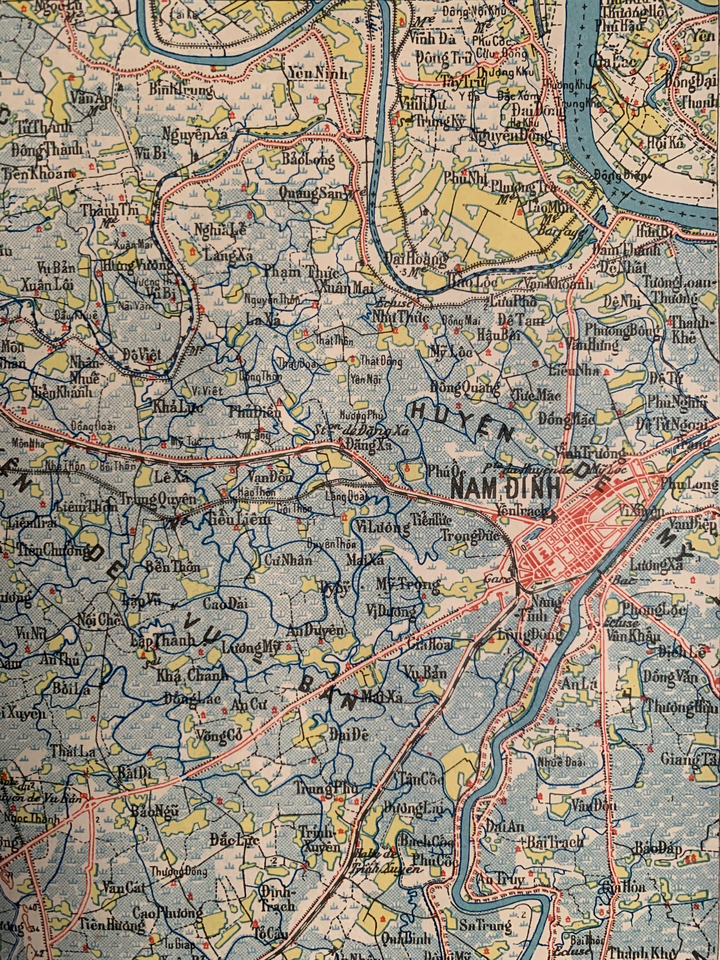 NAM DINH - Carte de l'INDOCHINE - Service Géographie de l'Indochine - 1949