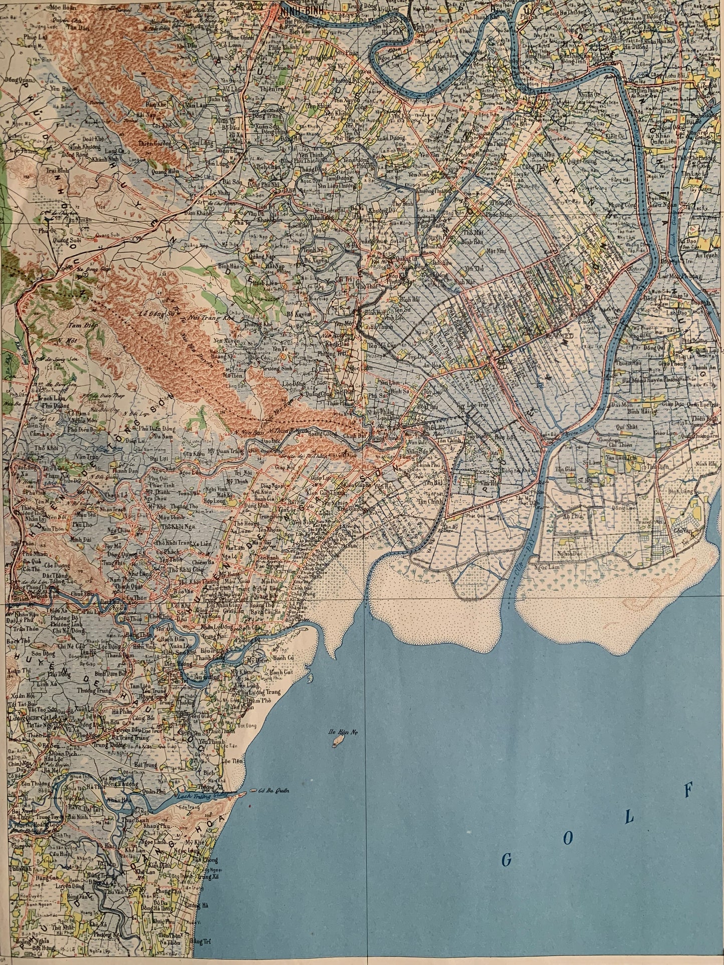 NINH BINH - Carte de l'INDOCHINE - Service Géographie de l'Indochine - 1952