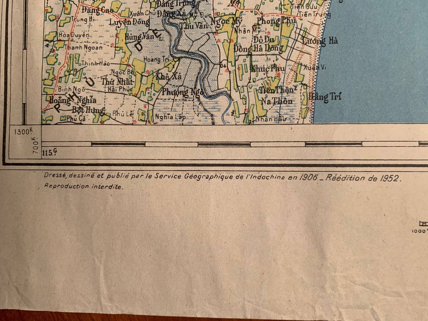 NINH BINH - Carte de l'INDOCHINE - Service Géographie de l'Indochine - 1952