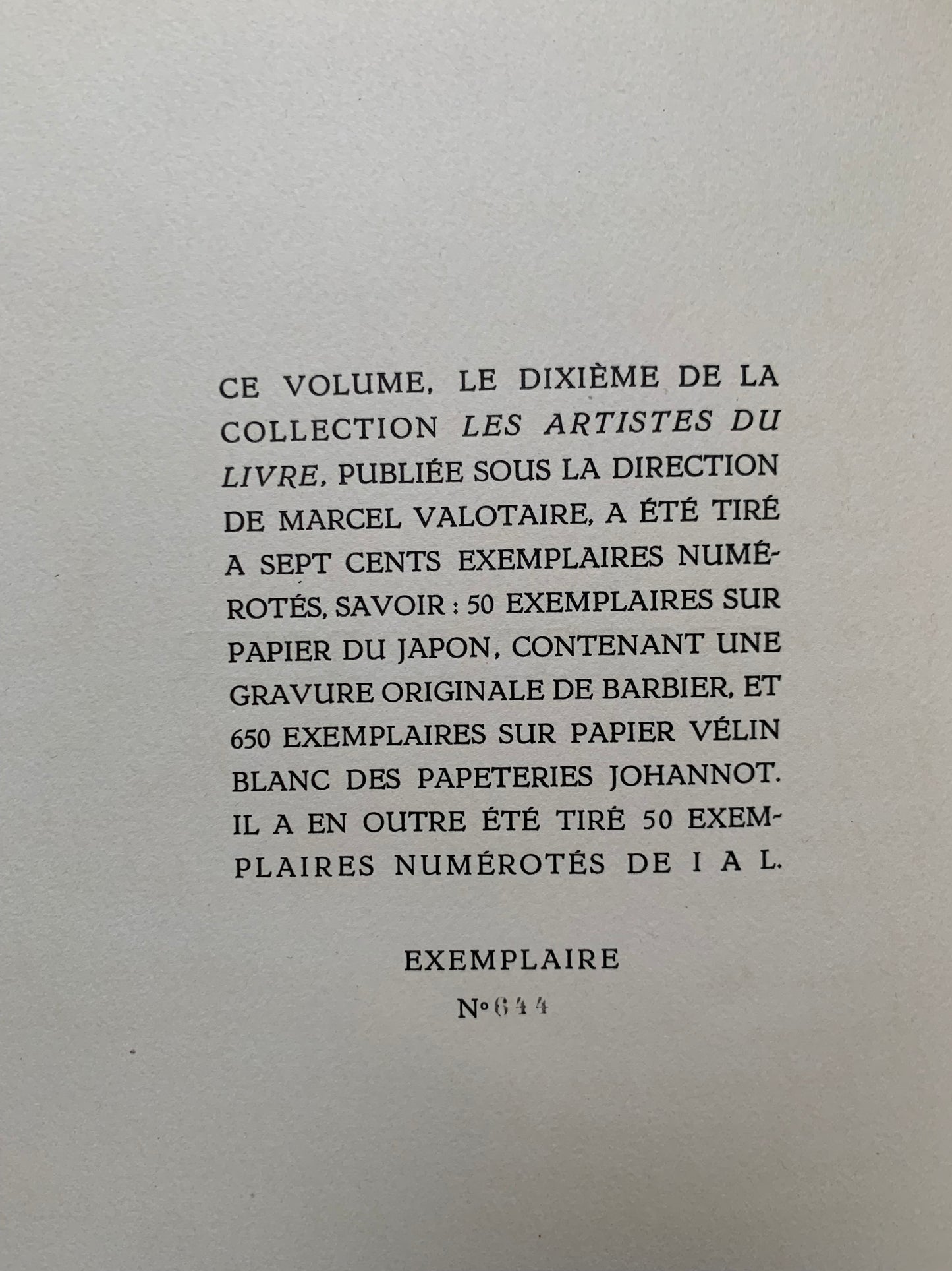 George Barbier - Les Artistes du Livre - Henry Barbou - 1929