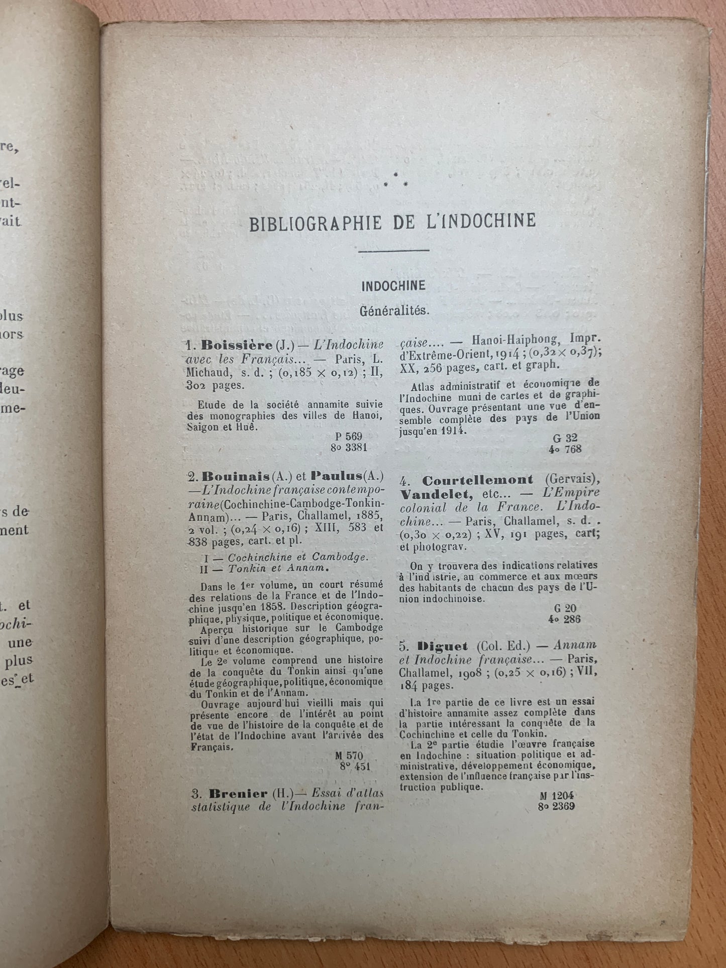 Pour mieux connaitre l'Indochine - Essai d'une bibliographie - P.B. - 1922