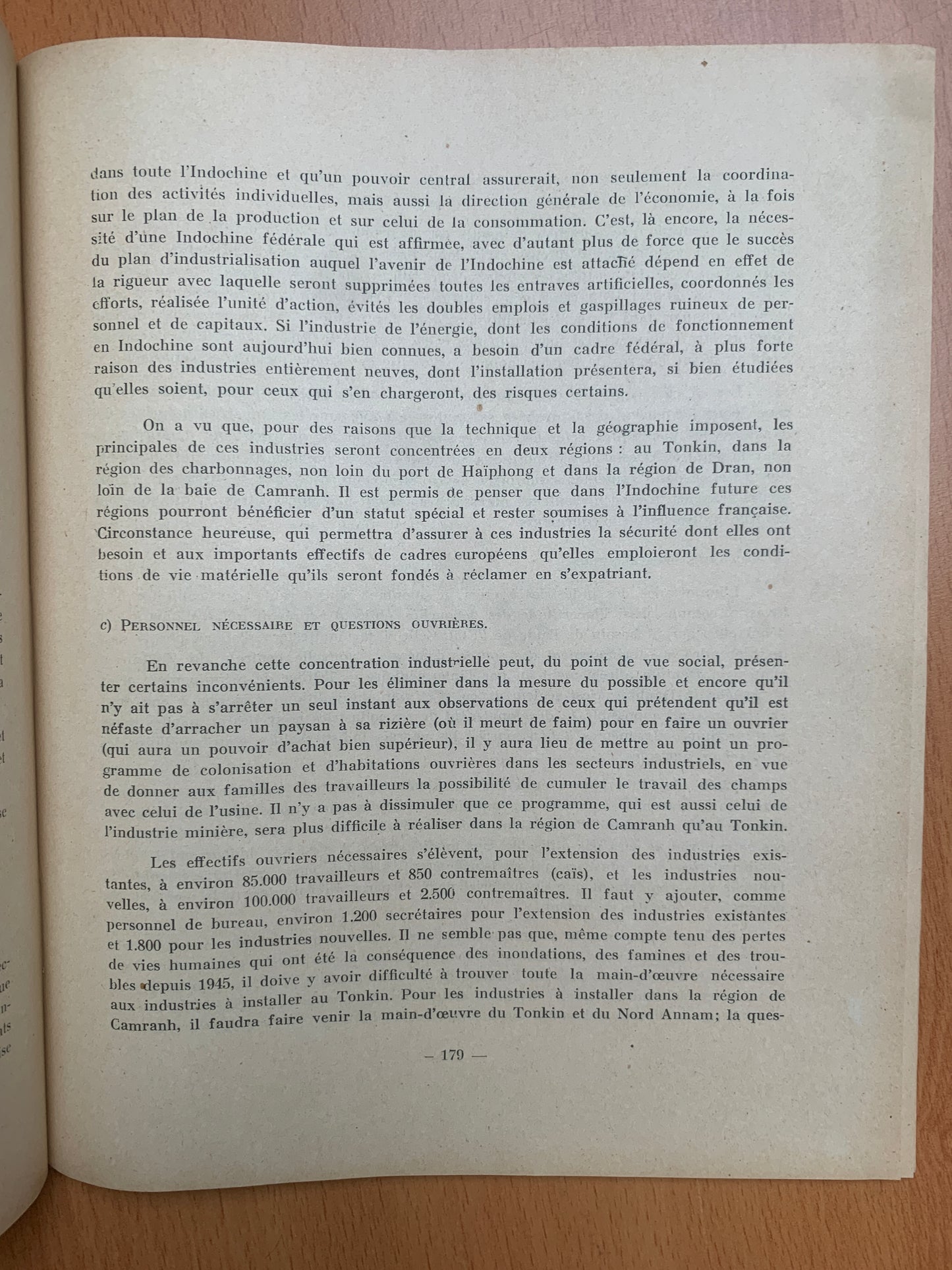 Premier rapport de la sous-commission de Modernisation de l'Indochine - 1948