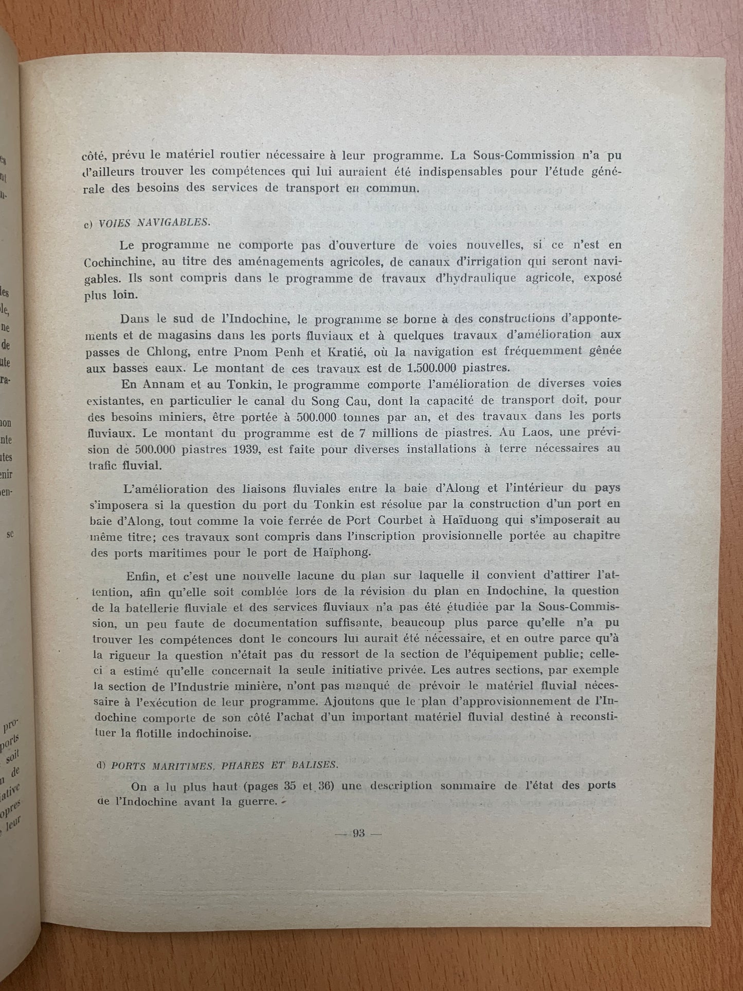 Premier rapport de la sous-commission de Modernisation de l'Indochine - 1948
