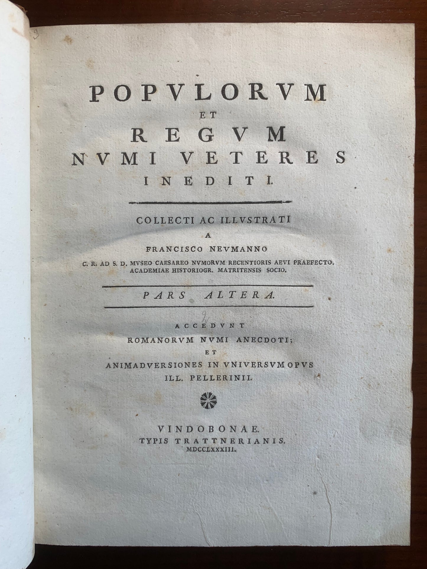 Populorum et Regum numi veteres inediti - Francisco Neumanno - 1783