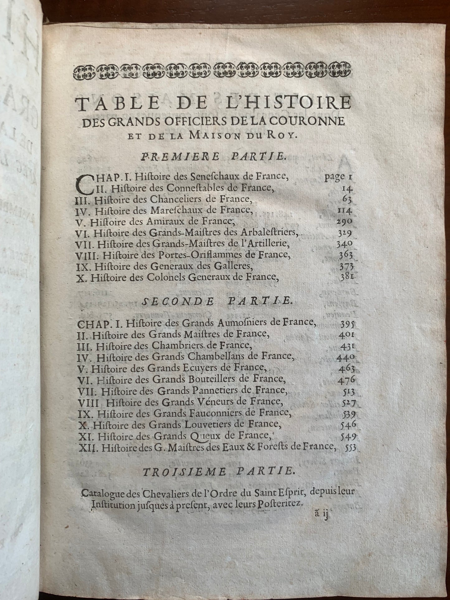Histoire de la Maison Royale de France et des grands officiers - Anselme - 1674