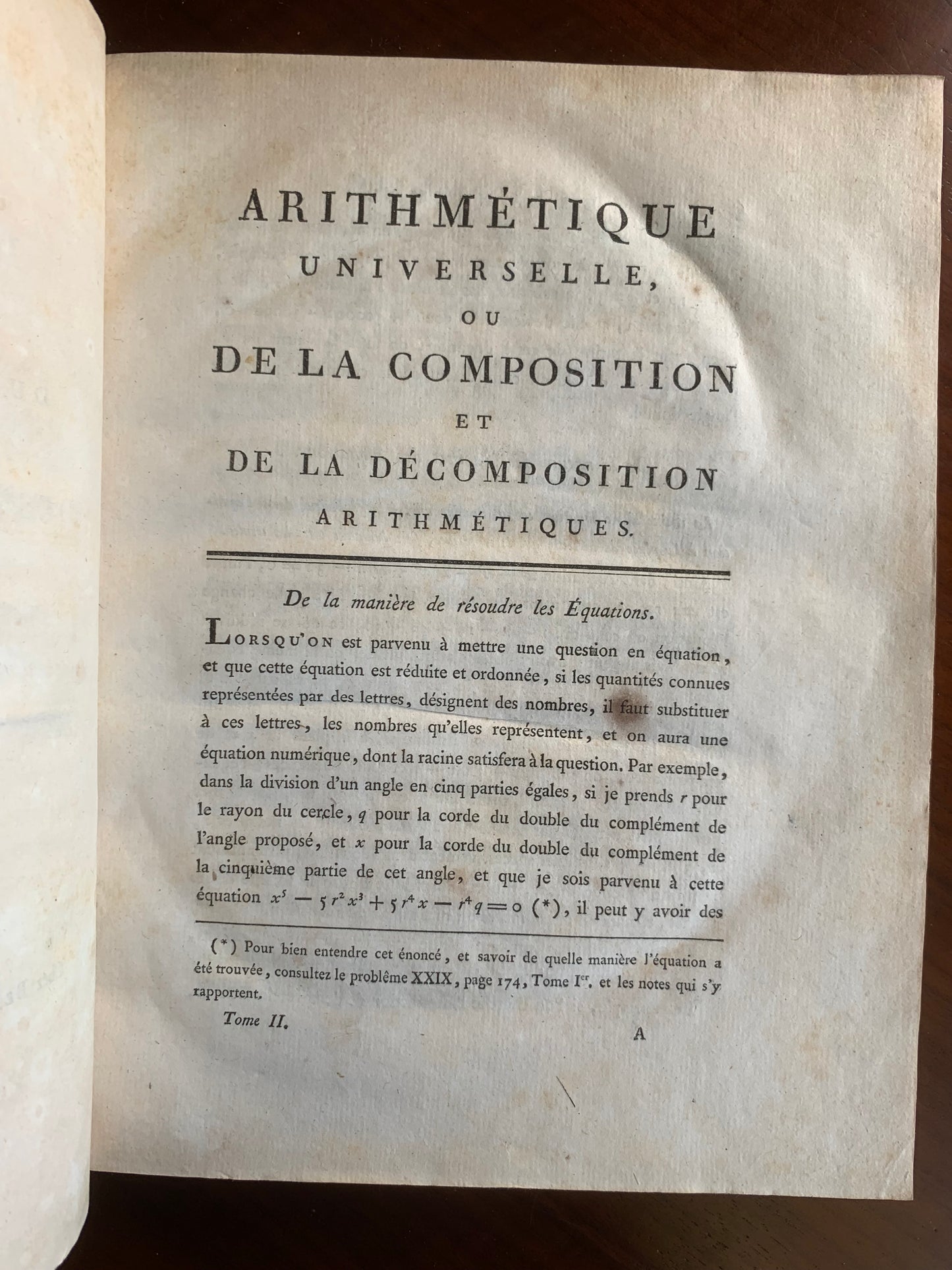 Arithmétique universelle de Newton - Noel Beaudeux - 1802