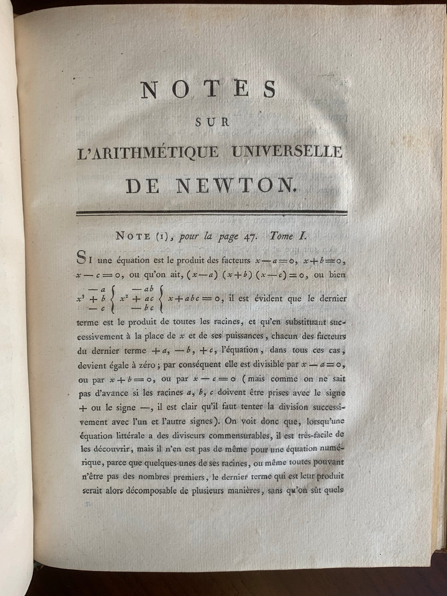 Arithmétique universelle de Newton - Noel Beaudeux - 1802