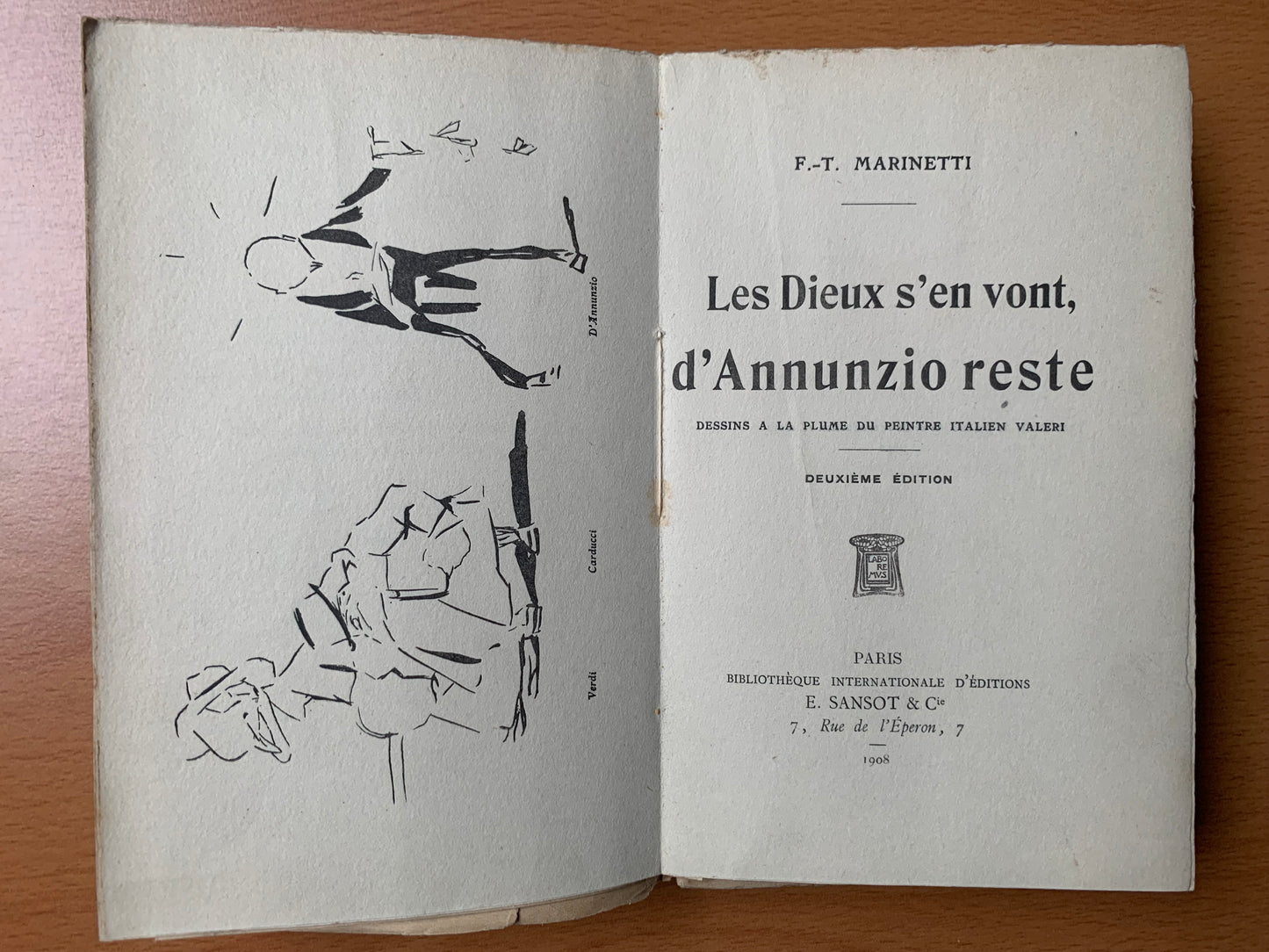 Les Dieux s'en vont d'Annunzio reste - Filippo Tommaso Marinetti - Envoi autographe - EO - 1908