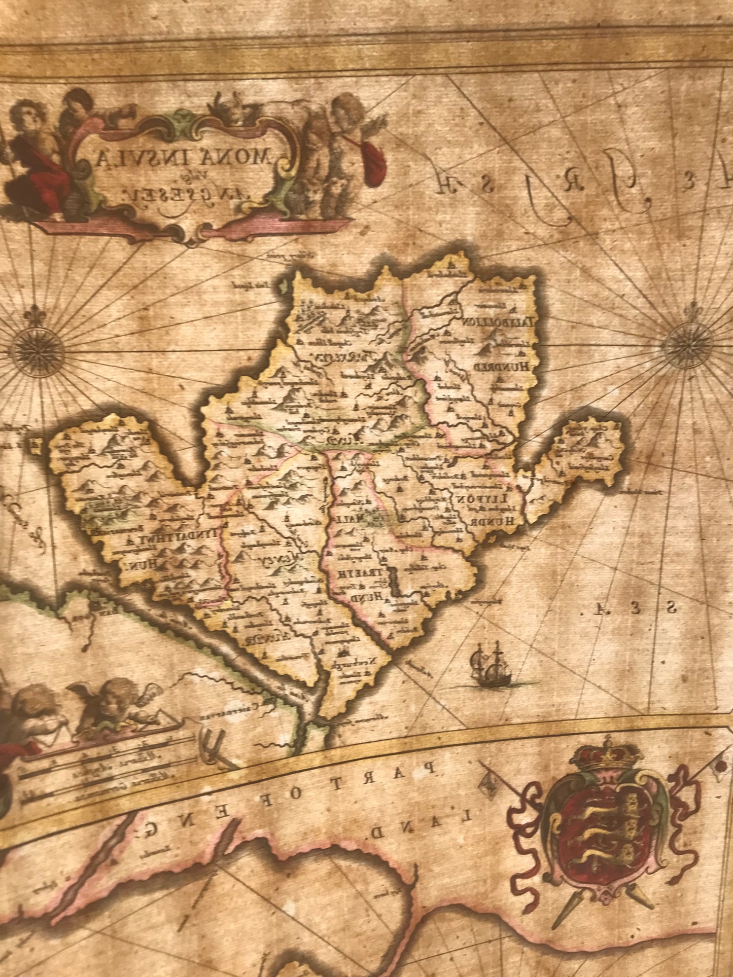 The Isle of Man - The Isle of Wight - Jan Jansson - Carte coloriée - c 1646