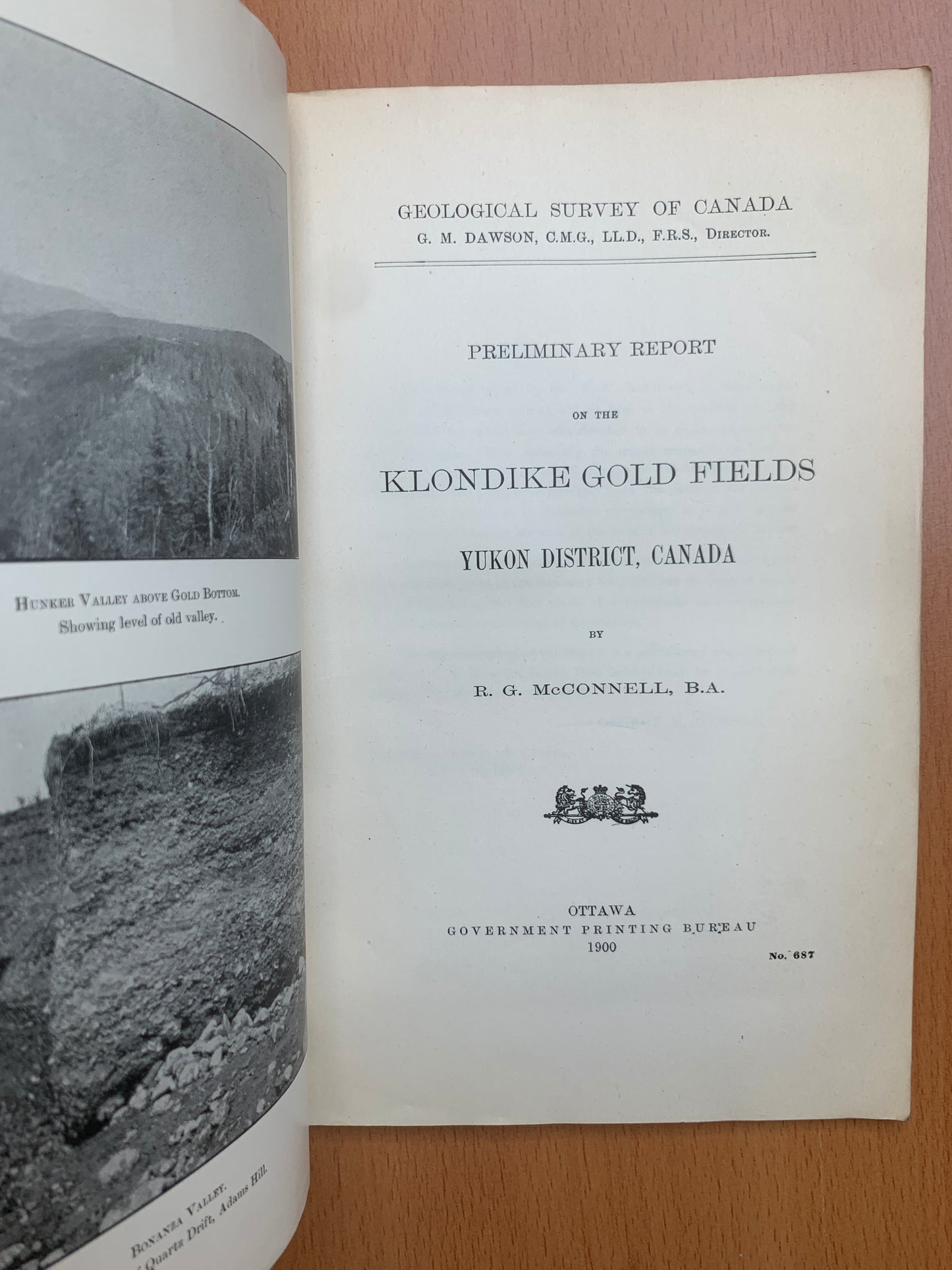 Preliminary report on the Klondike Gold Fields Yukon district Canada - McConnell - 1900