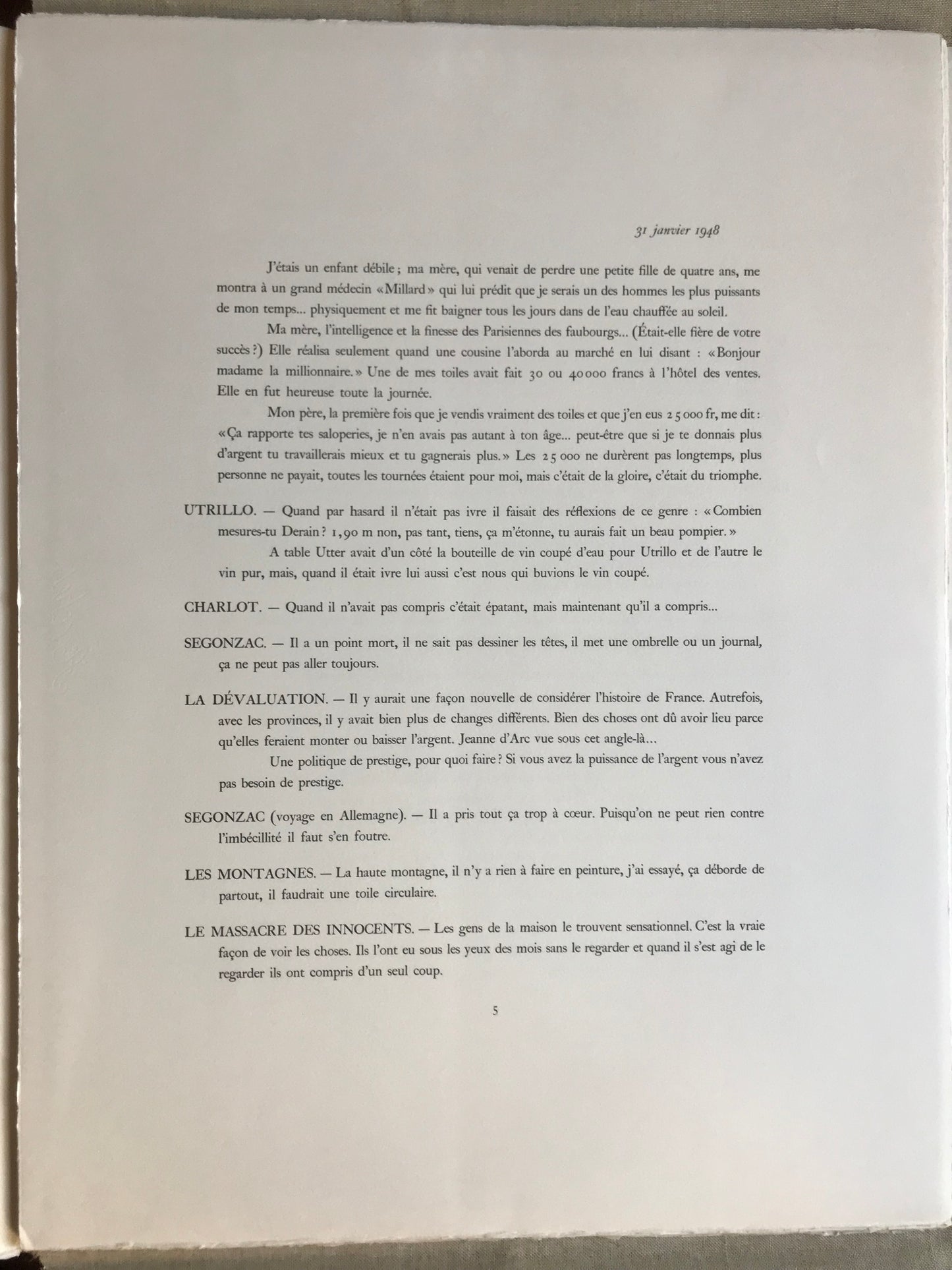 André Derain entre 1935 et 1949 - Collection Pierre Lévy - Mourlot - 1970