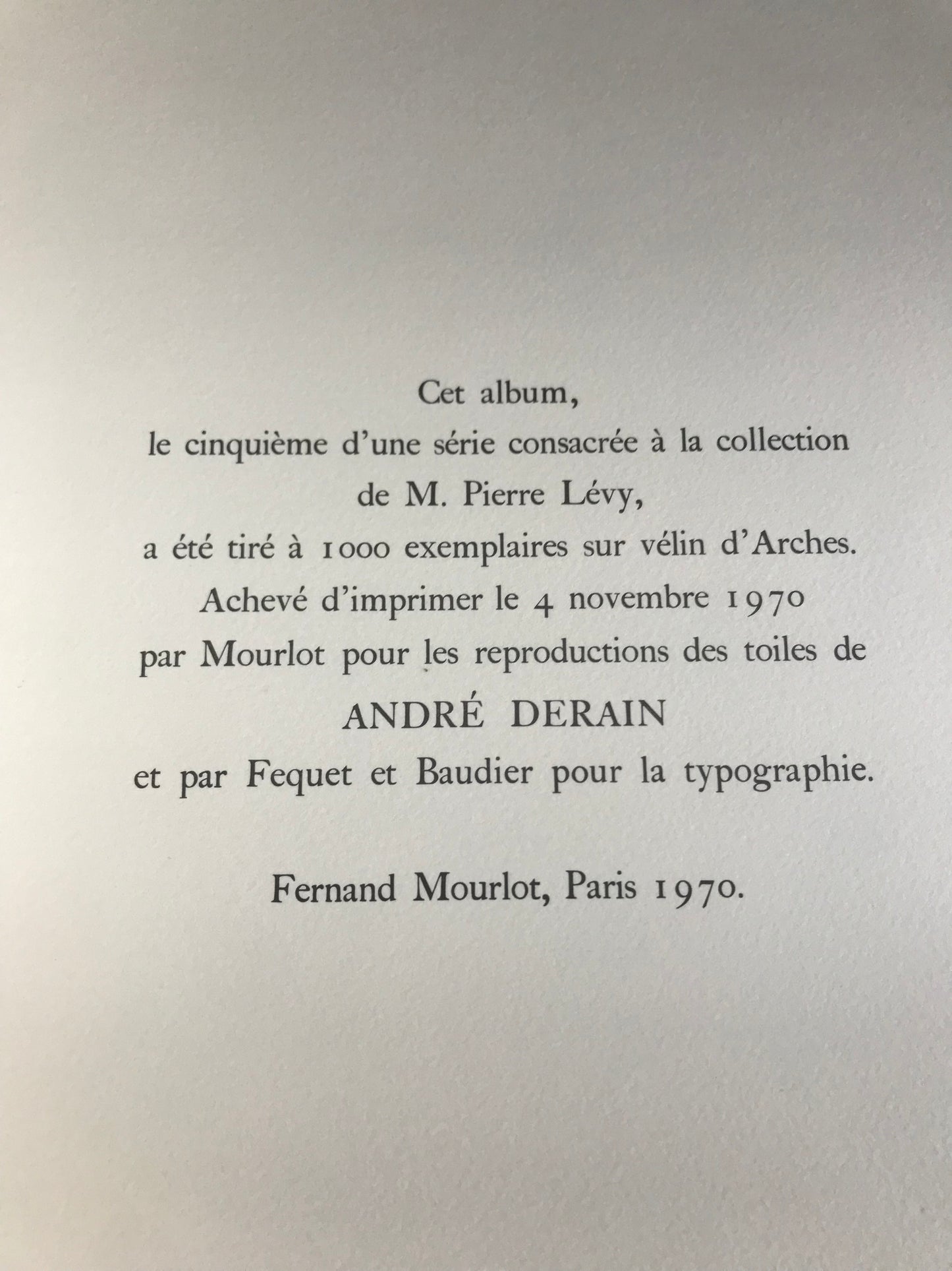 André Derain entre 1935 et 1949 - Collection Pierre Lévy - Mourlot - 1970
