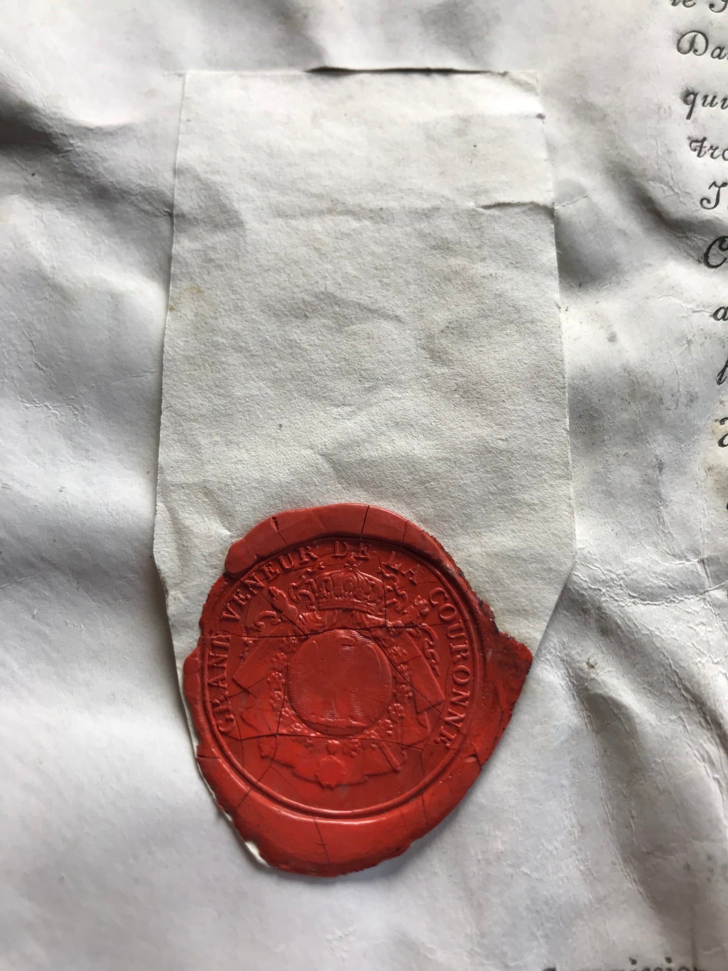 Commission de lieutenant de louveterie - Signé par Alexandre Berthier, Prince de Neuchâtel - 1810