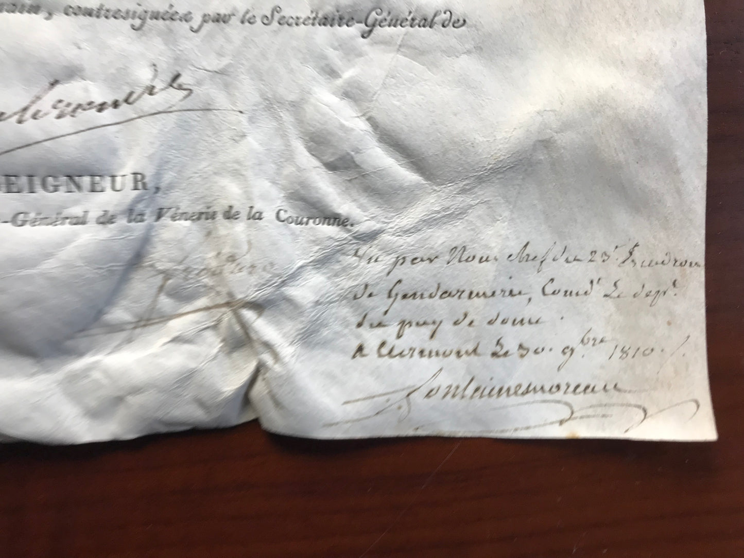 Commission de lieutenant de louveterie - Signé par Alexandre Berthier, Prince de Neuchâtel - 1810