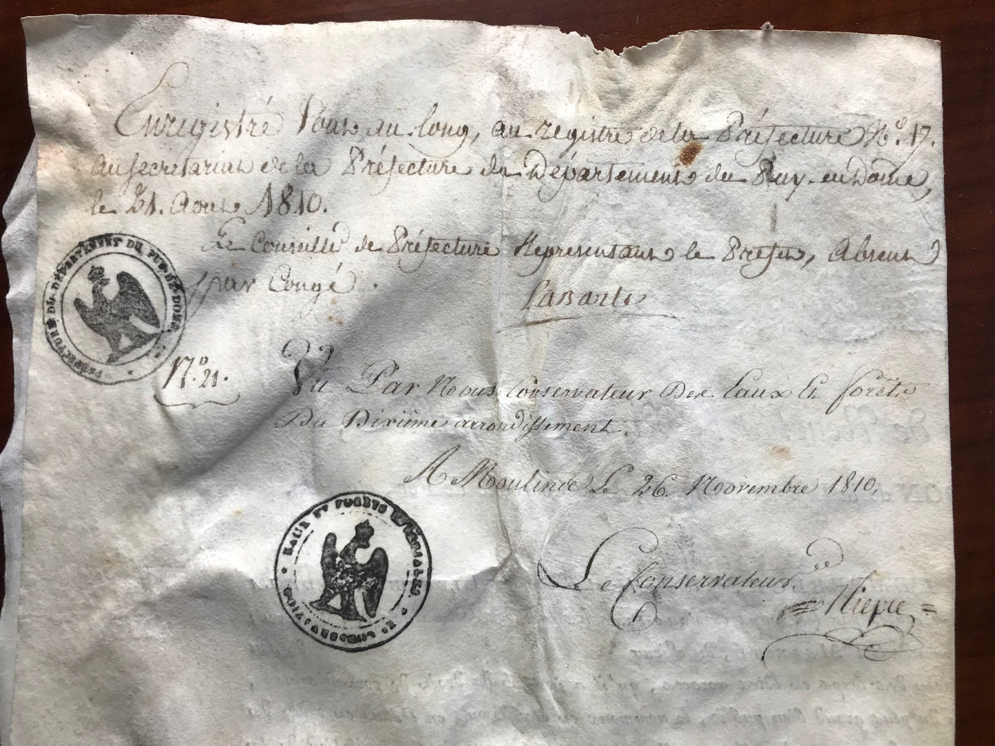 Commission de lieutenant de louveterie - Signé par Alexandre Berthier, Prince de Neuchâtel - 1810