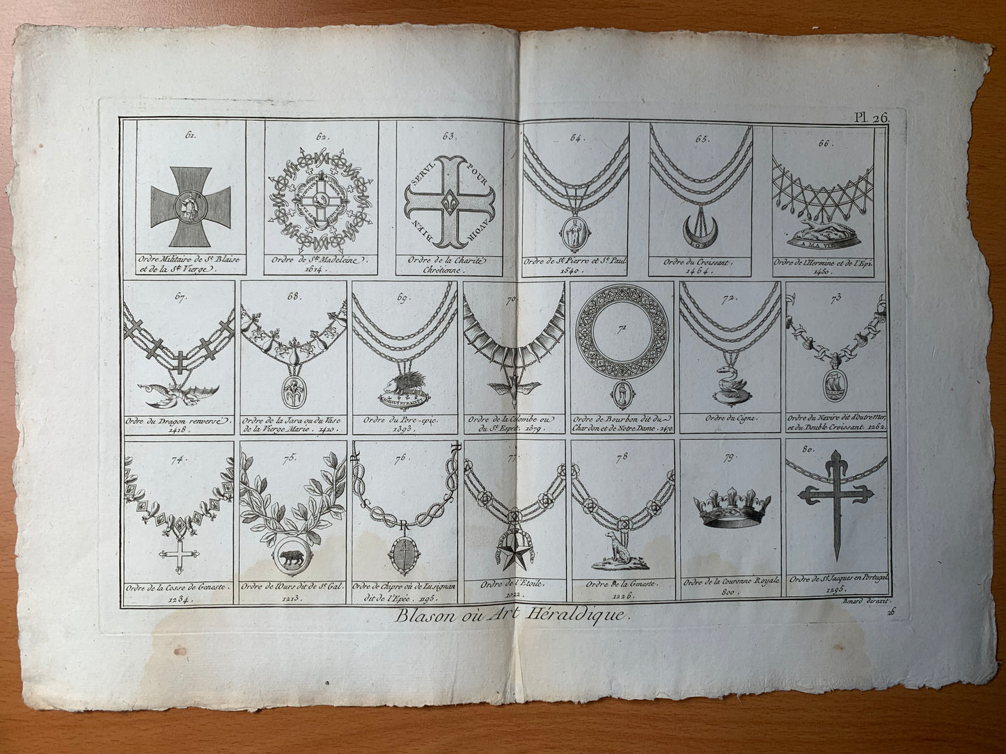 Blason ou Art Héraldique - 22 planches - Encyclopédie Diderot d'Alembert - Panckoucke - 1789
