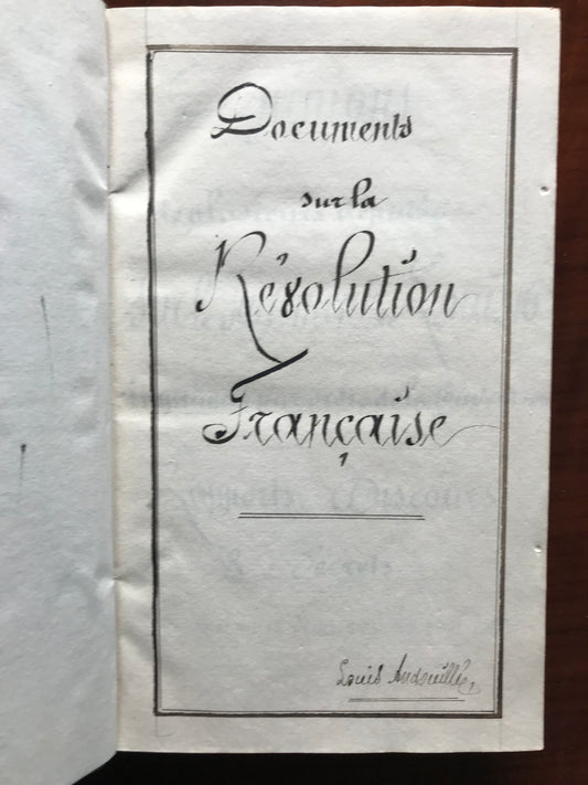 Recueil de diverses pièces et documents sur la Révolution Française
