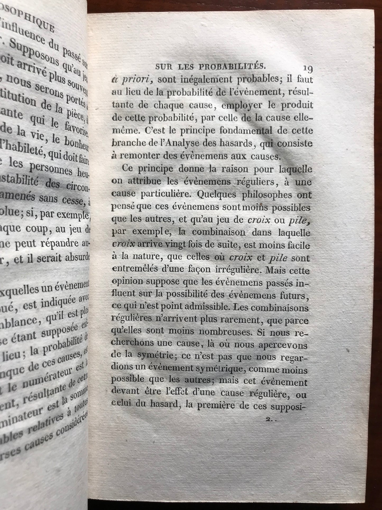 Essai philosophique sur les probabilités - Marquis de Laplace - 1819