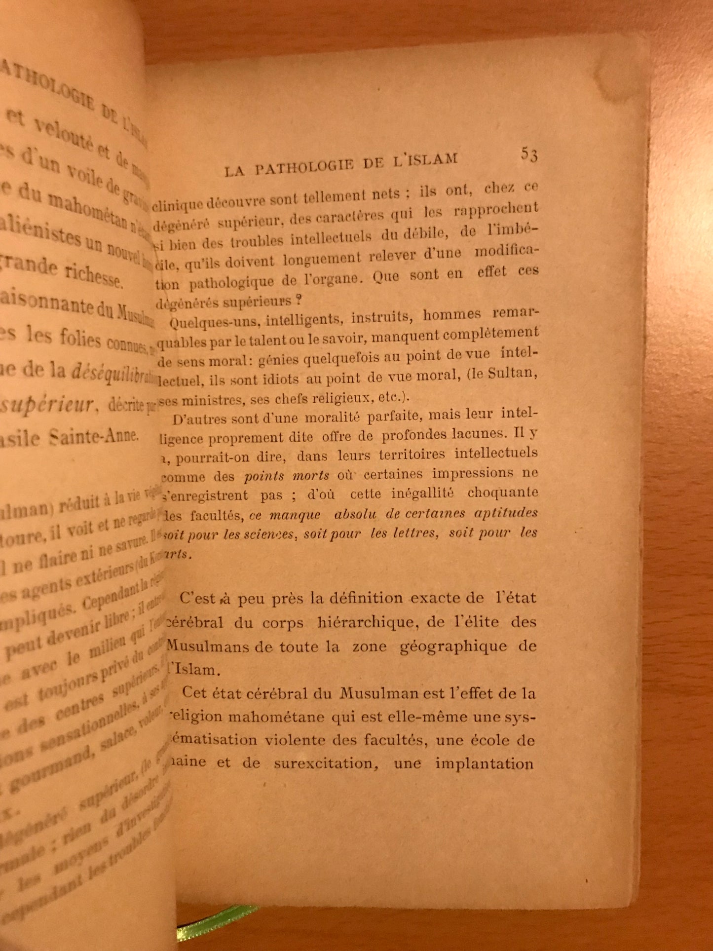 La Pathologie de l'Islam et les moyens de la détruire - Etude psychologique - Définition des sociétés aryennes & des sociétés sémitiques Islamisme - Mahomet - Le Koran - Le Fatalisme - L'Osmanisme - Solution de la Question arménienne - Kimon - 1897