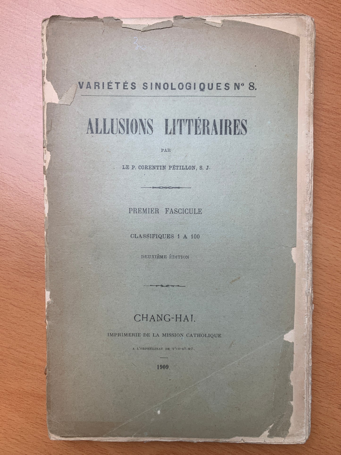 Variétés Sinologiques - Allusions littéraires - Corentin Pétillon - 1909