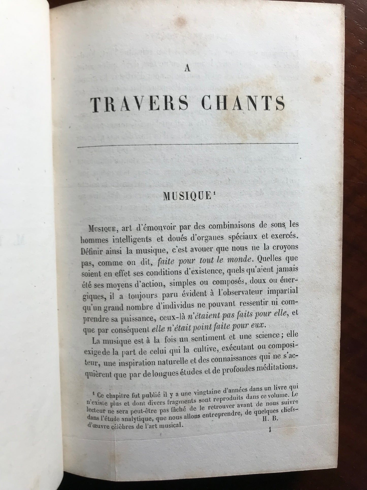 A travers chants - Etudes musicales, adorations, boutades et critiques - Hector Berlioz - Edition originale - 1862