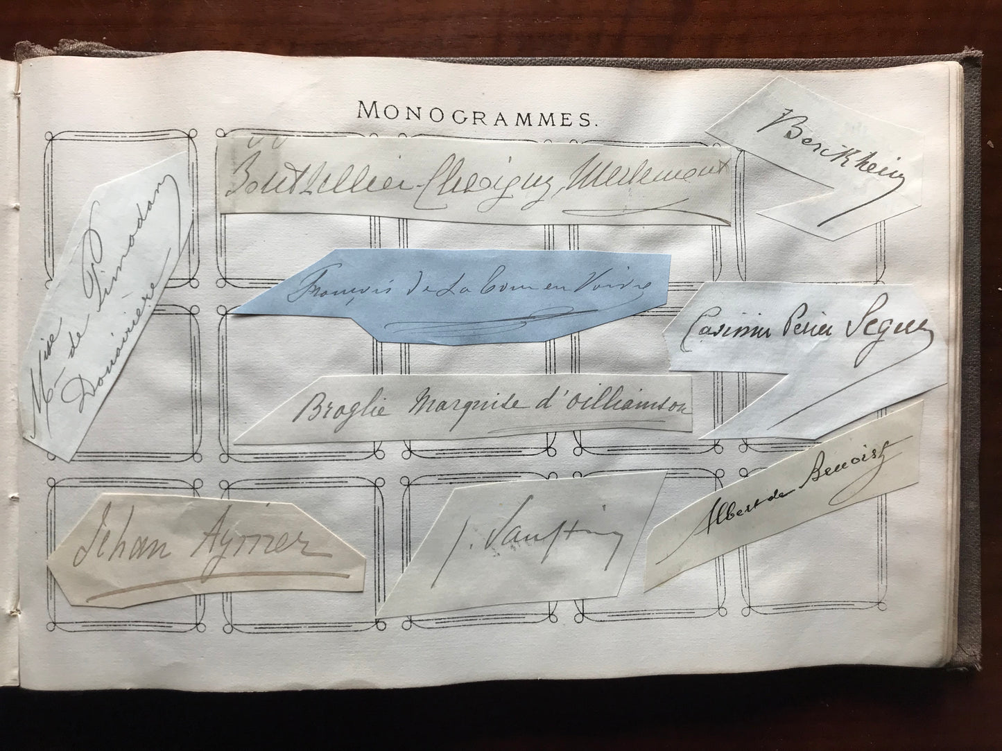 Album de Monogrammes et Autographes - Personnalités historiques de la Noblesse - c 1900