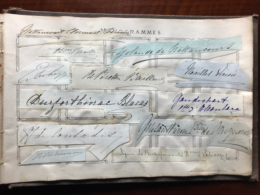 Album de Monogrammes et Autographes - Personnalités historiques de la Noblesse - c 1900