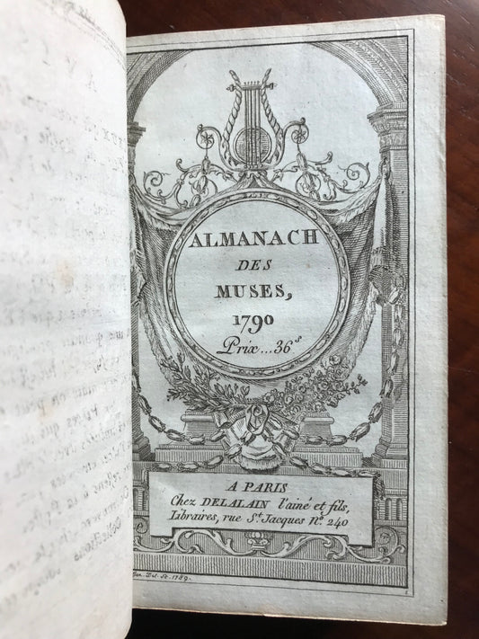 Almanach des Muses 1790 - Edition originale de la première publication de François-René de Chateaubriand