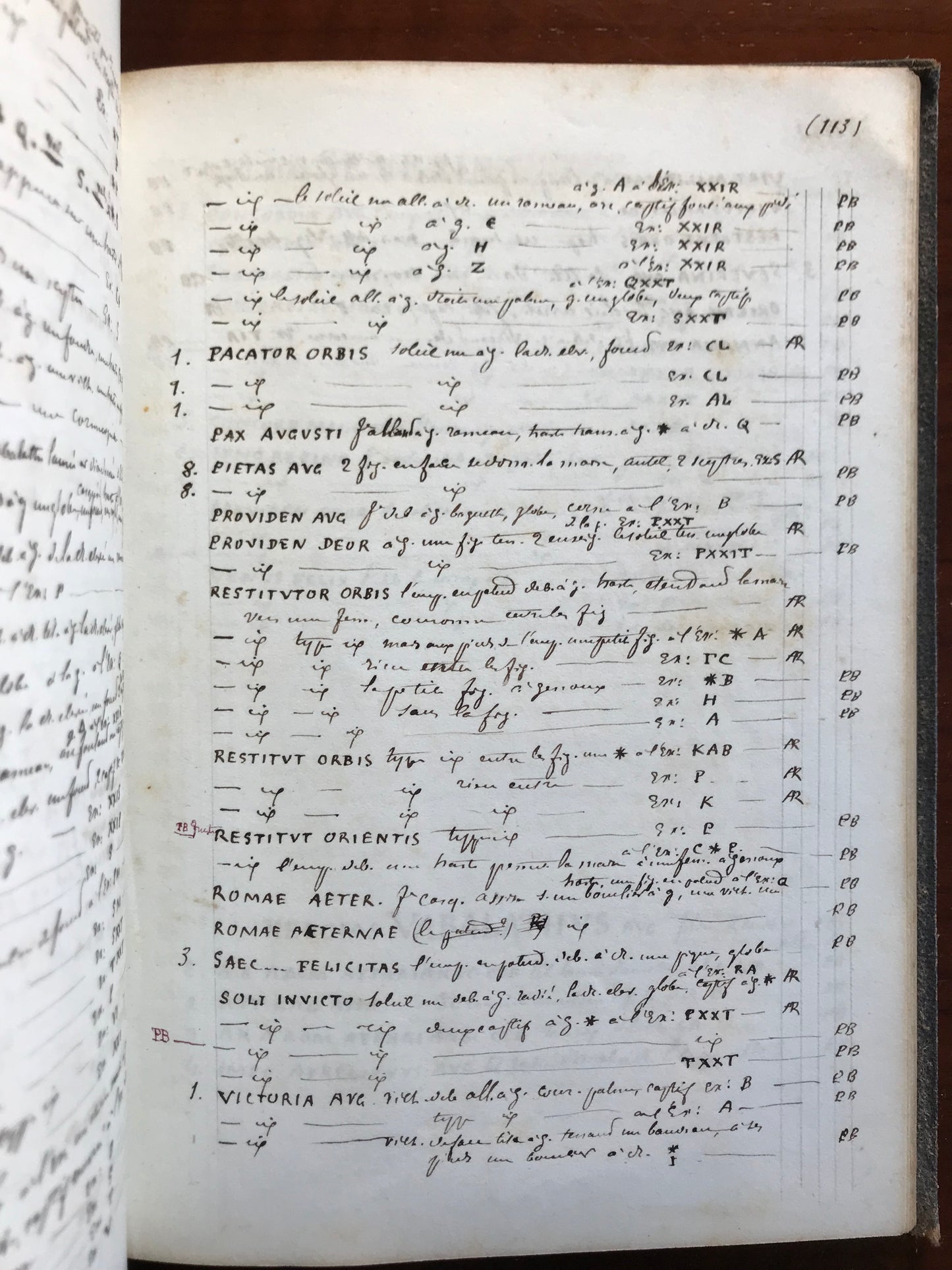 Catalogue de médailles - Familles romaines et Médailles Impériales - Manuscrit - XIXe