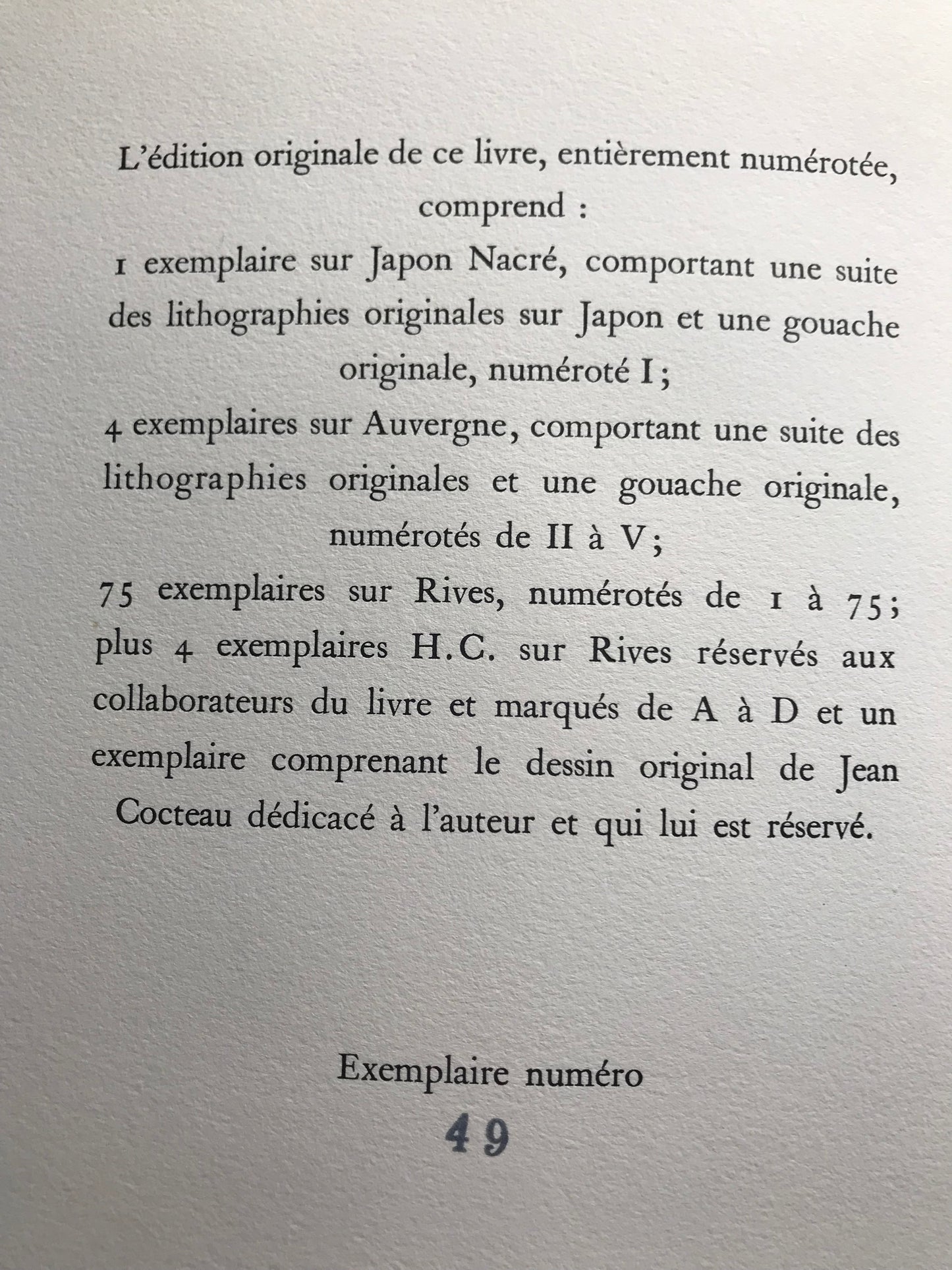 Maledicte - Pierre Vella - Crayon de Jean Cocteau - Lithographies de Jean Pons - EO - 1958