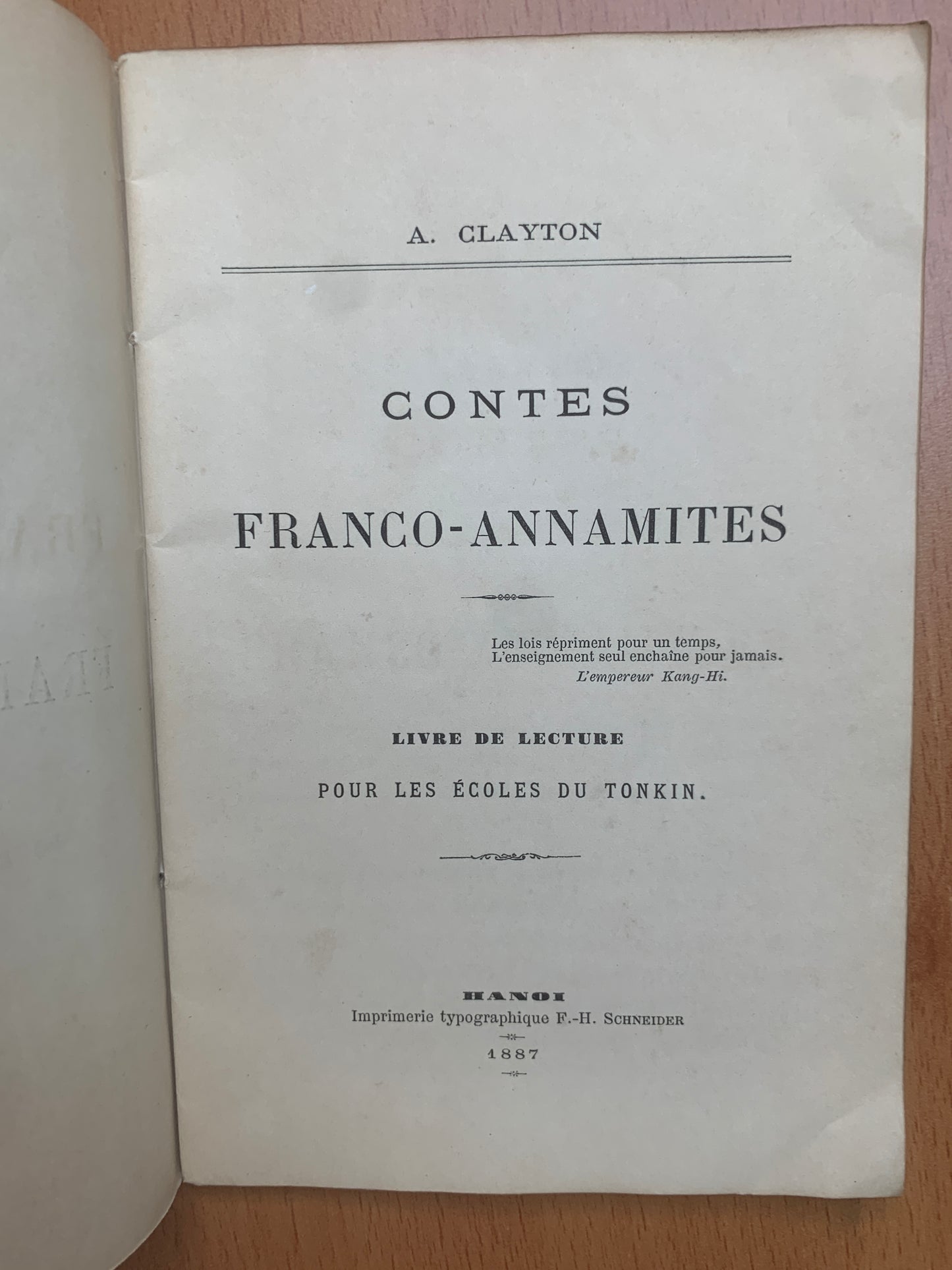 Contes franco annamites - Livre de lecture pour les écoles du Tonkin - 1887