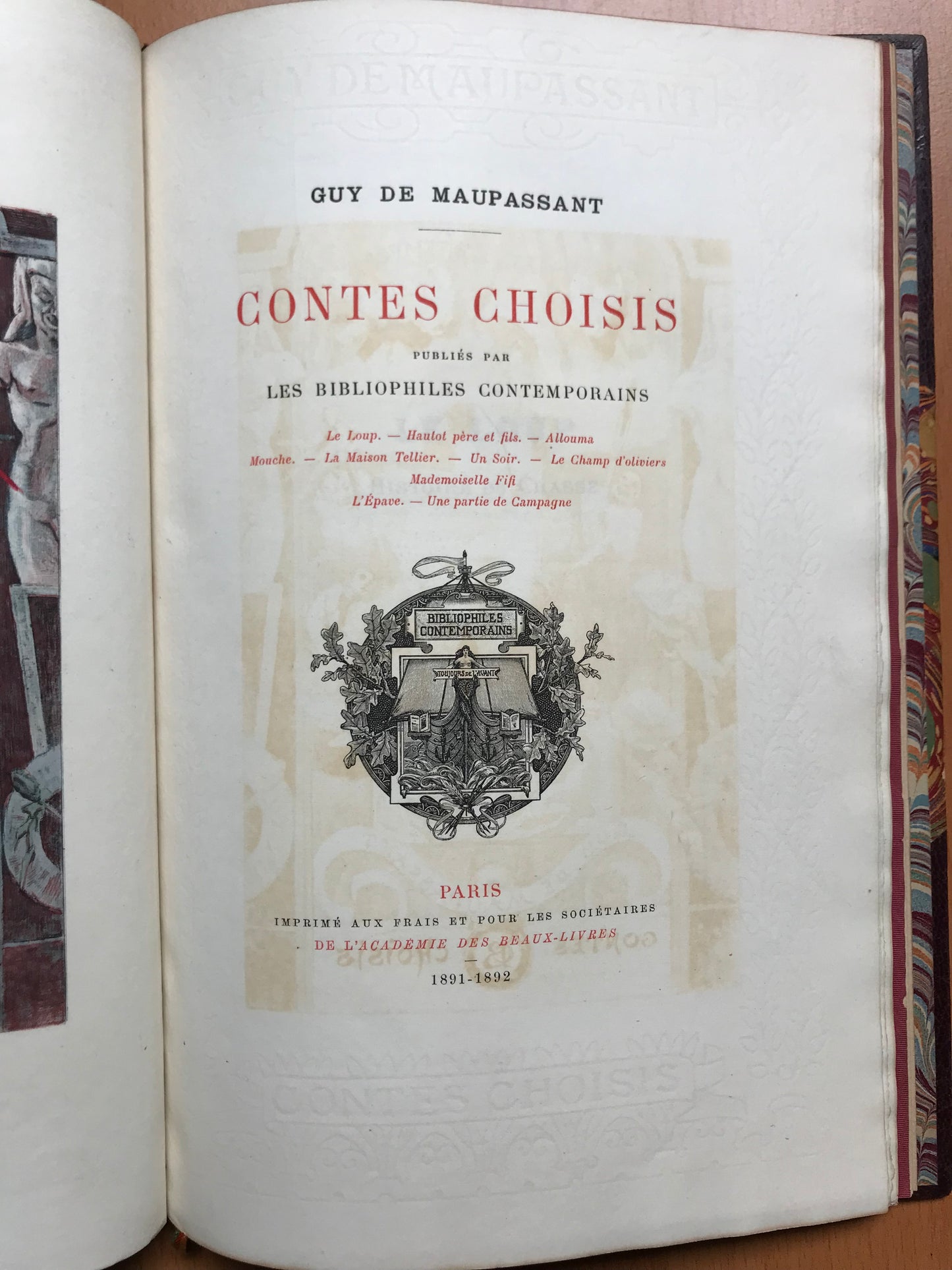 Le Loup - Histoire de chasse - Guy de Maupassant - Contes choisis publiés par les Bibliophiles Contemporains - 1891