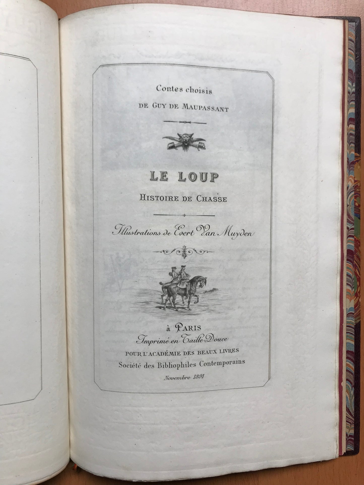 Le Loup - Histoire de chasse - Guy de Maupassant - Contes choisis publiés par les Bibliophiles Contemporains - 1891