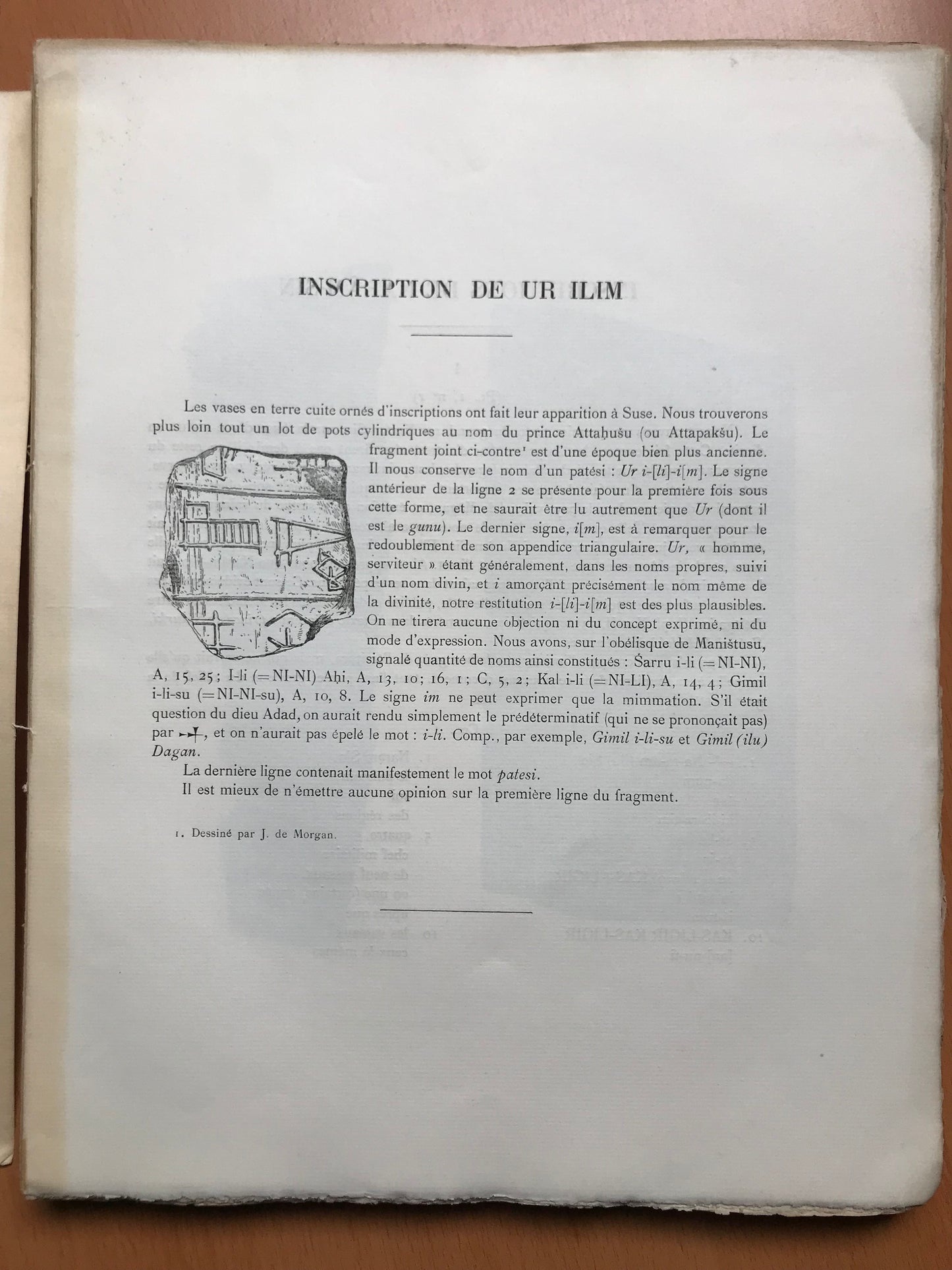 Textes élamites-sémitiques - Délégation en Perse - Morgan - 1905