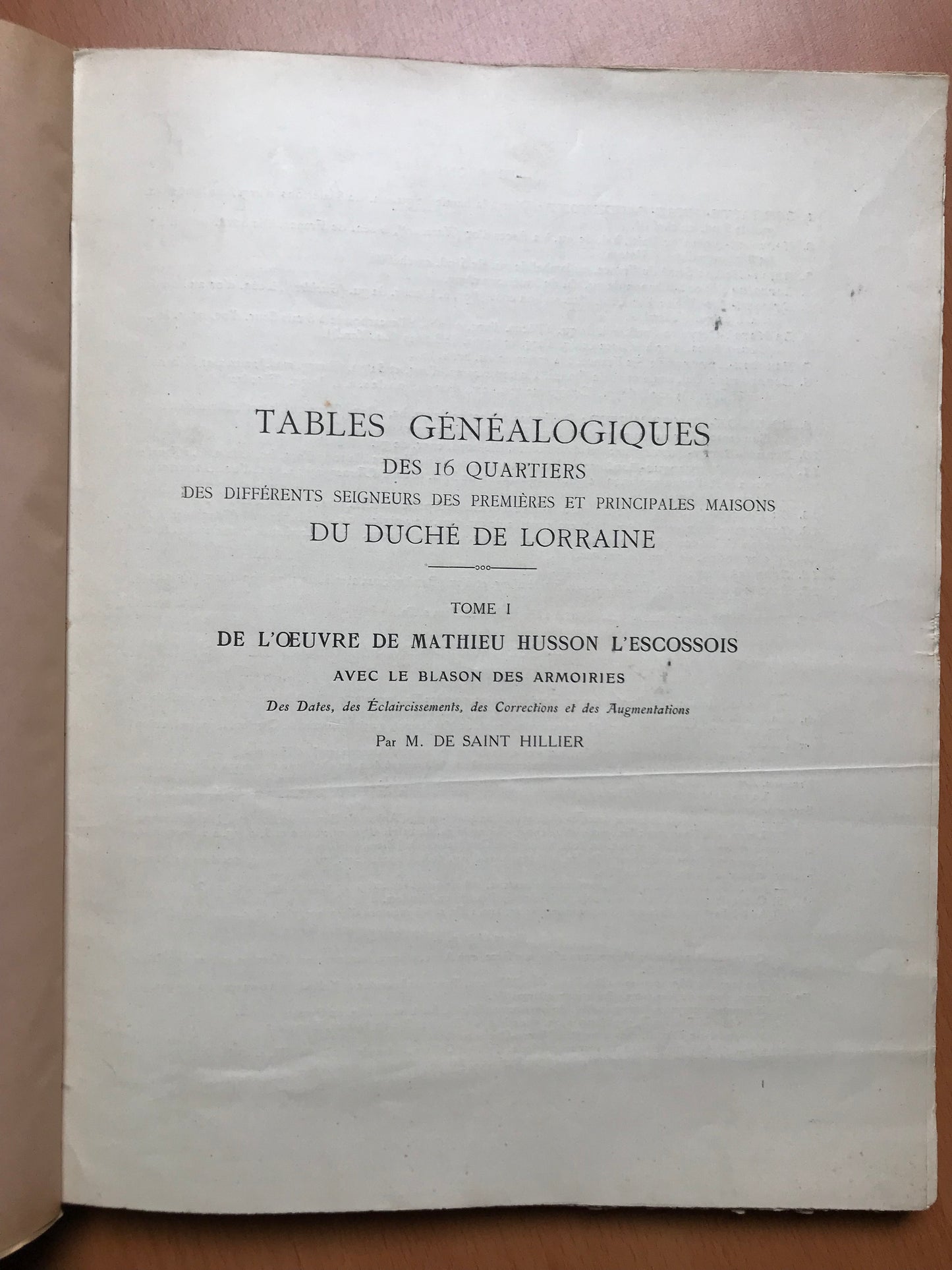 Quartiers Lorrains - Généalogie du Duché de Lorraine - Saint Hillier - 1932