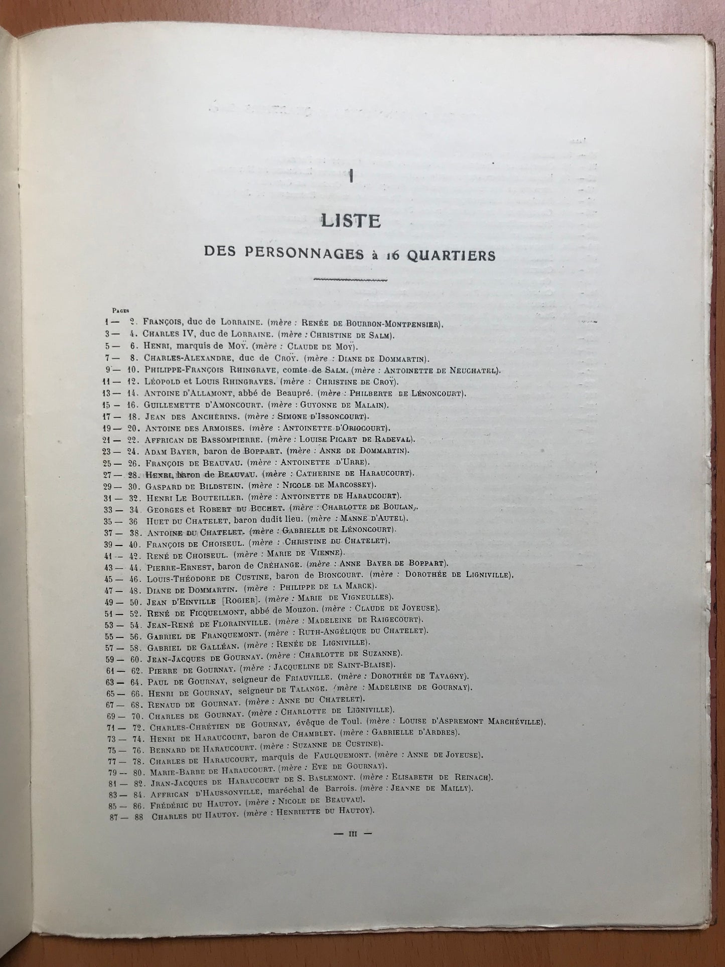 Quartiers Lorrains - Généalogie du Duché de Lorraine - Saint Hillier - 1932
